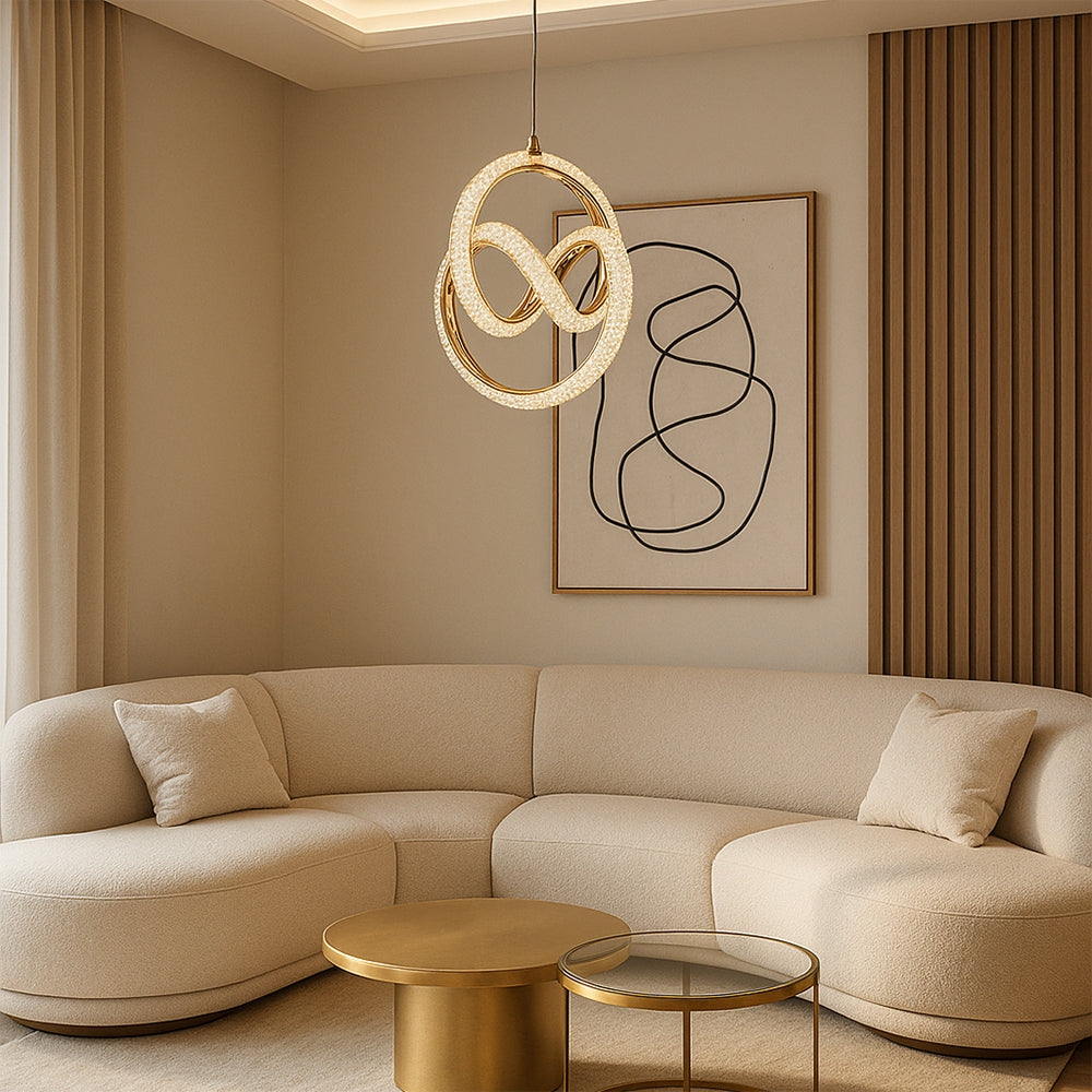 Lampa Wisząca Led G068-cp Złota  2