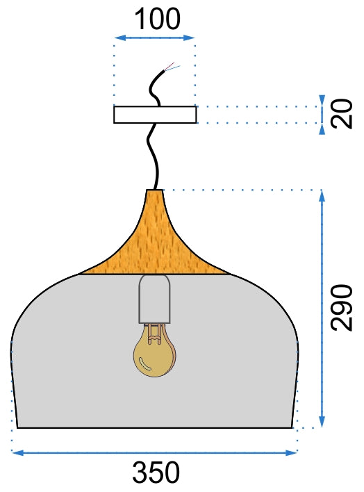 Lampa Sufitowa Wisząca Pojedyncza Bari Szara  9
