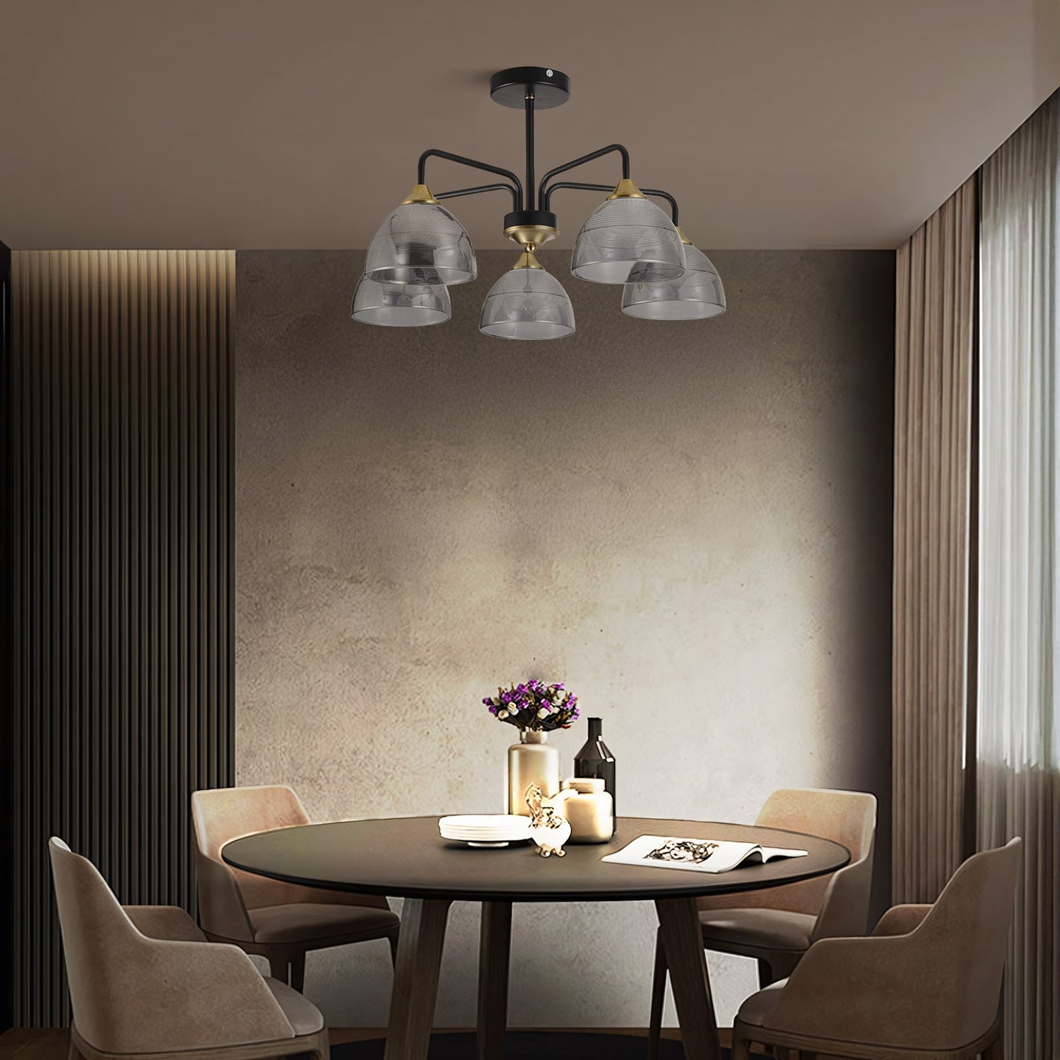 Lampa Sufitowa Wisząca G085-5c Czarna Lustrzana  4