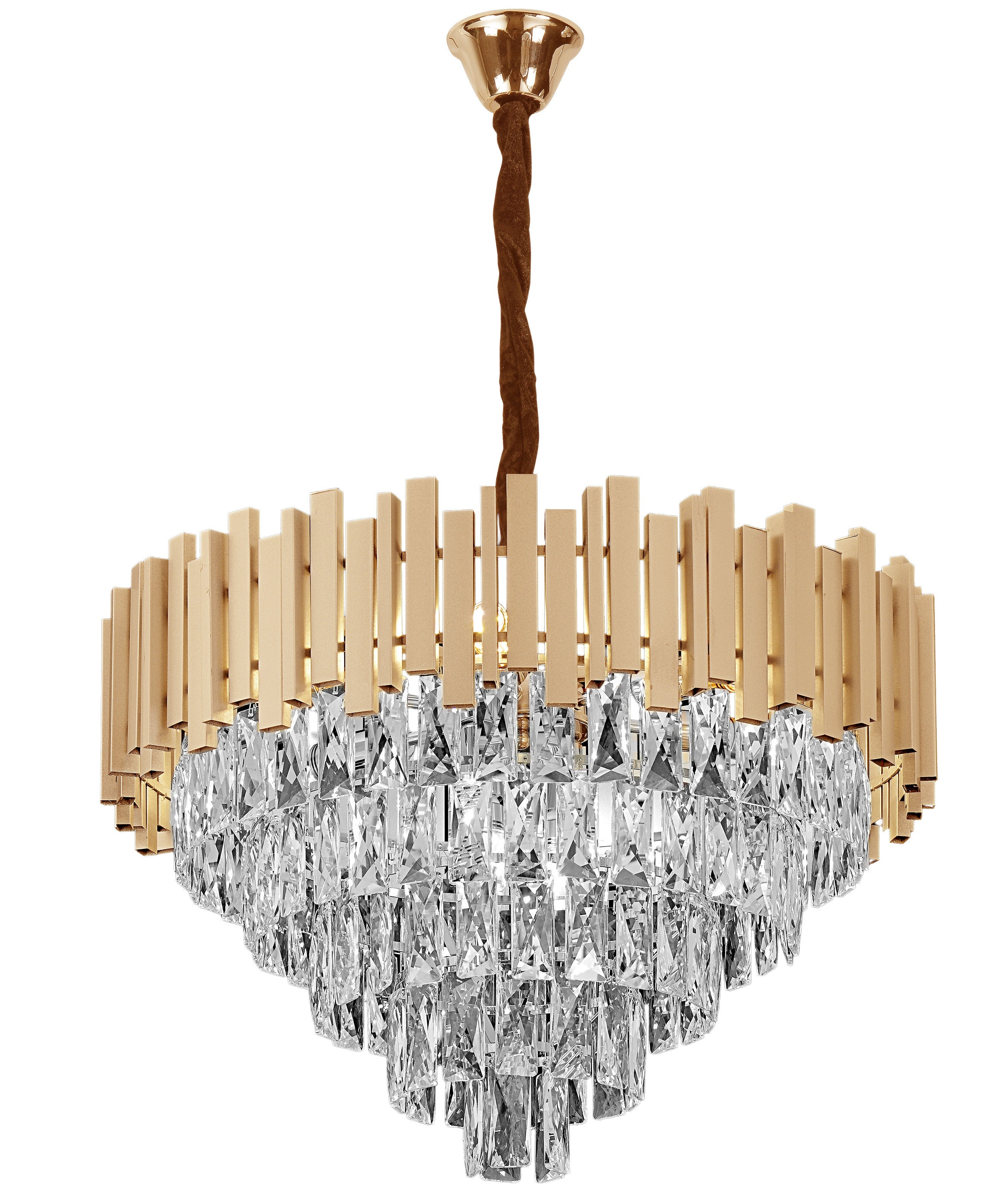 Lampa Wisząca Z Kryształami G050-cp 50cm Gold  1