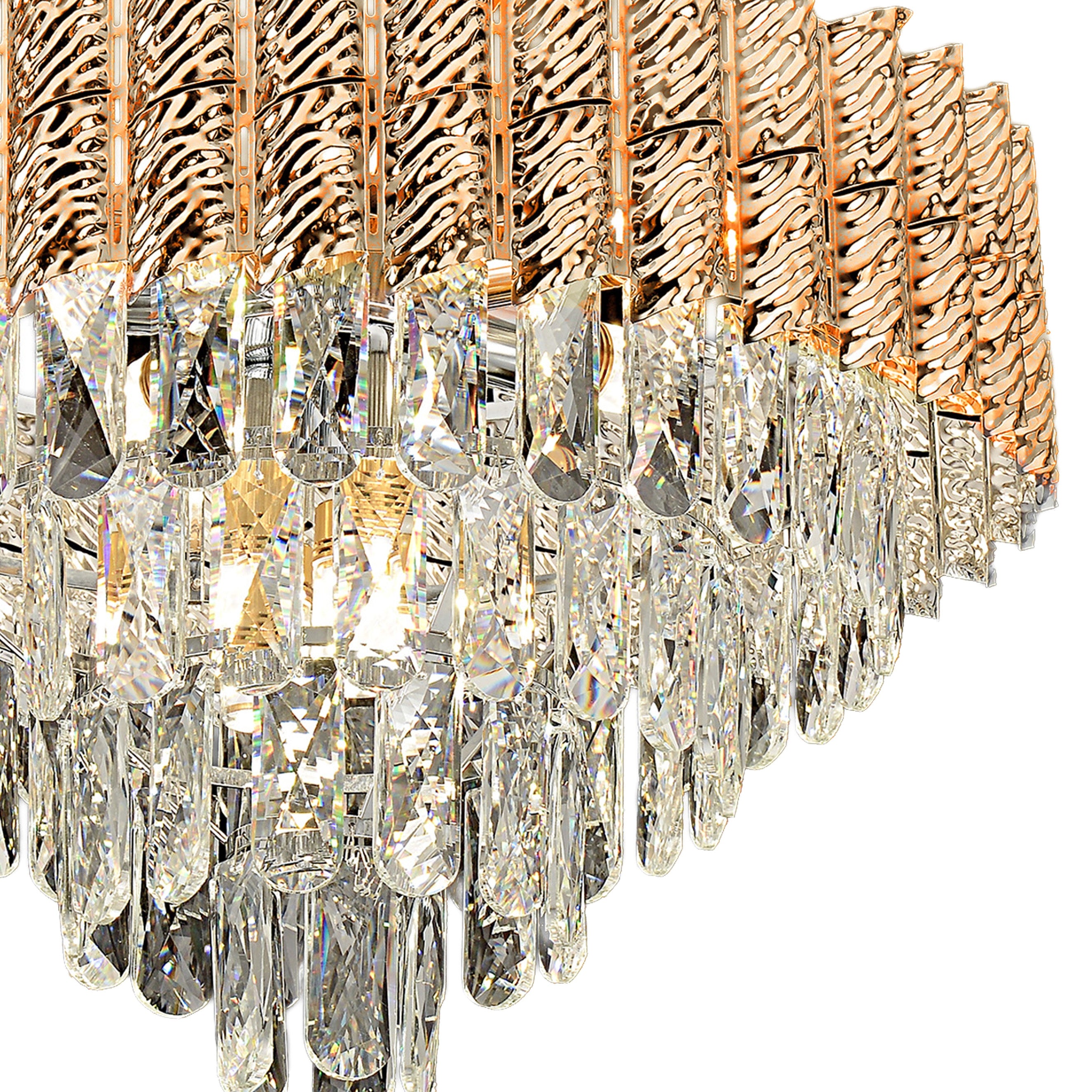 Lampa Wisząca Z Kryształami G054-cp 50cm Złota  2