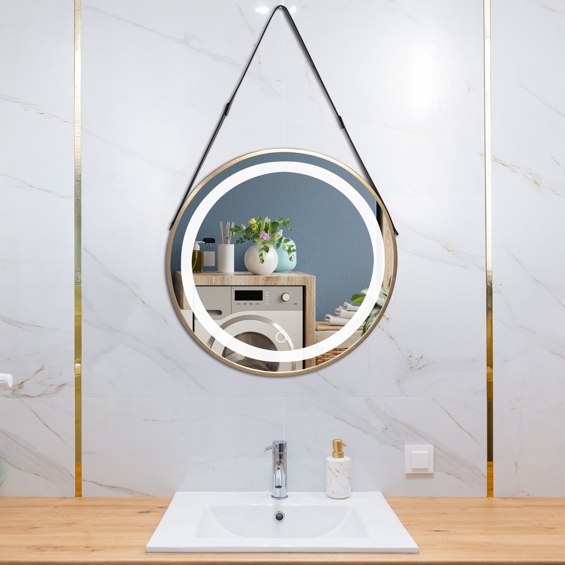 Lustro Ścienne Led Z Paskiem 60cm Yh-3339  3