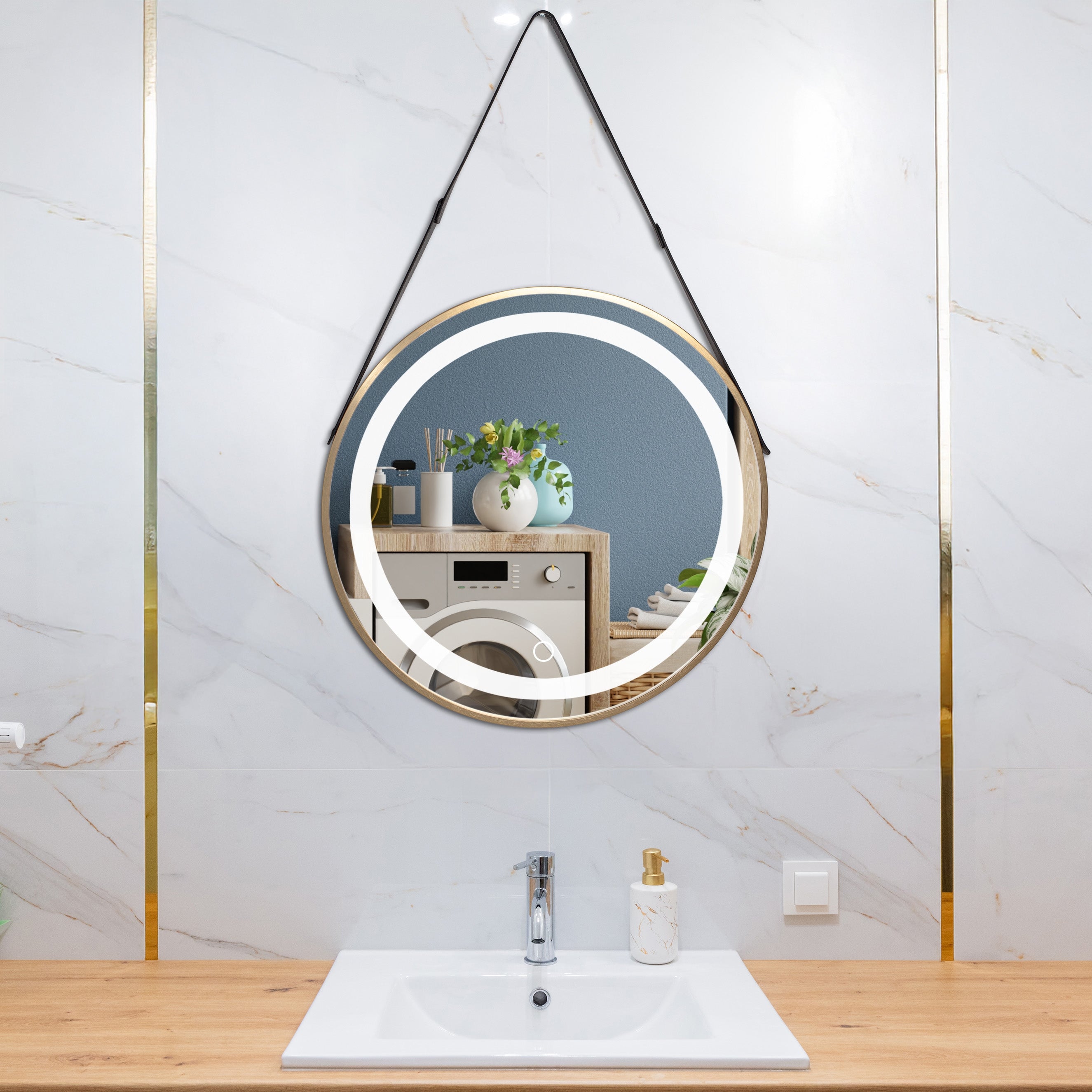 Lustro Ścienne Led Z Paskiem 60cm Yh-3339  3