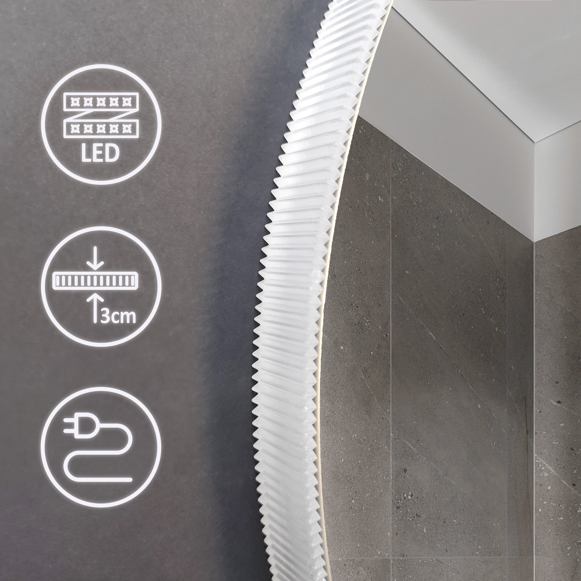 Lustro Ścienne Led Z Bluetooth 60cm Round  2