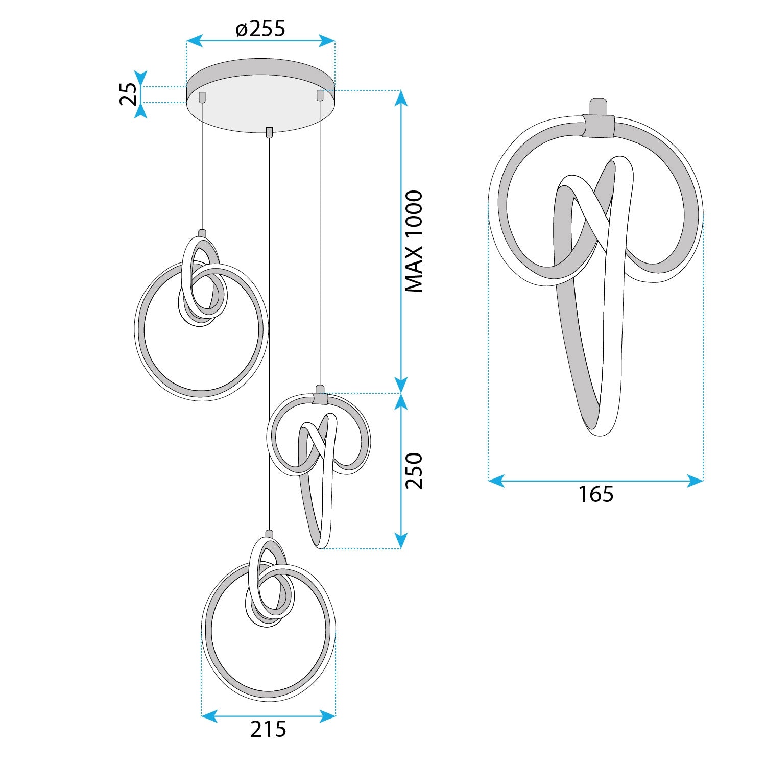Lampa Wisząca Led G072-3cpr Złota  9