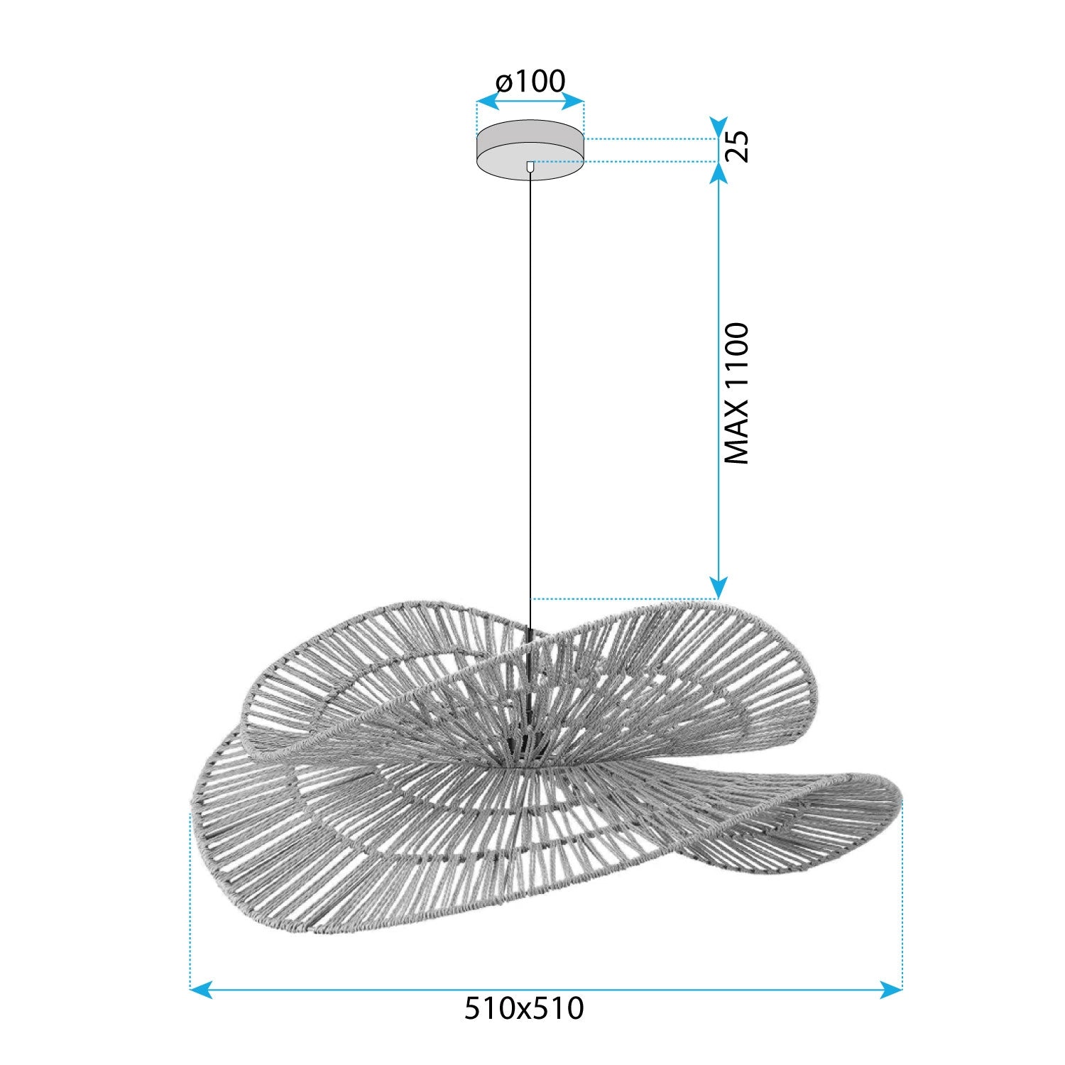 Lampa Sufitowa Wisząca Boho APP1737-1CP 50cm  11