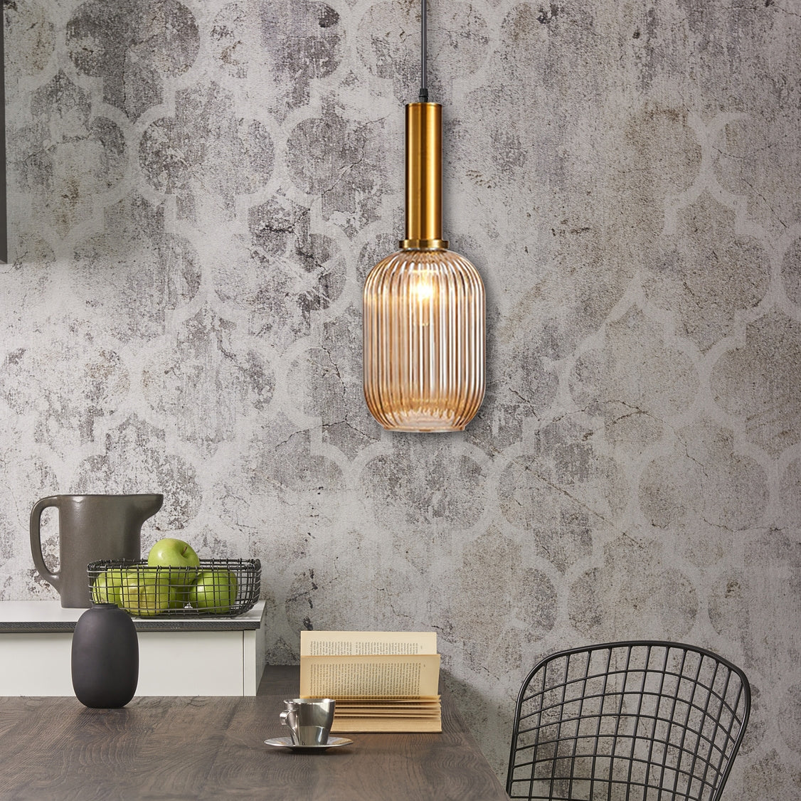 Lampa Sufitowa Wisząca Szklana APP458-1CP Pomarańczowa  7