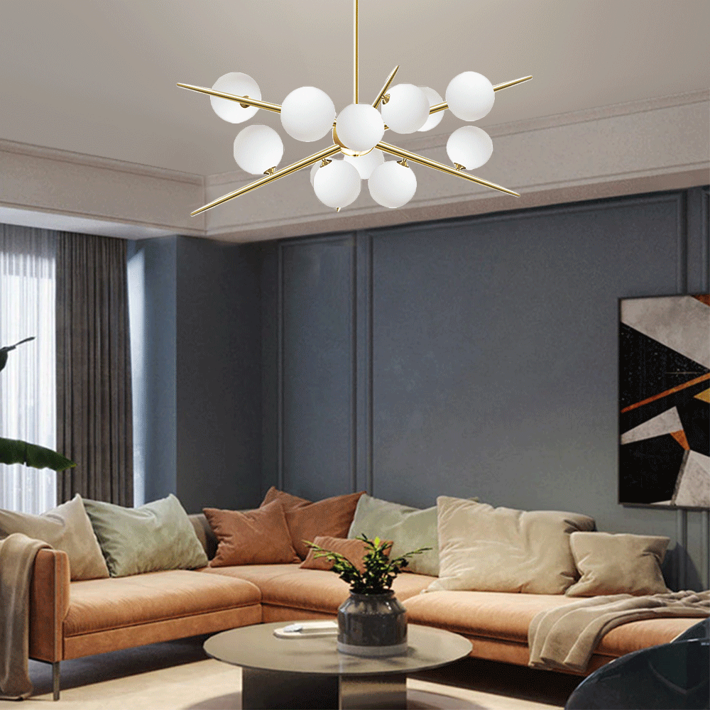 Lampa Wisząca APP998-12CP Złota  2