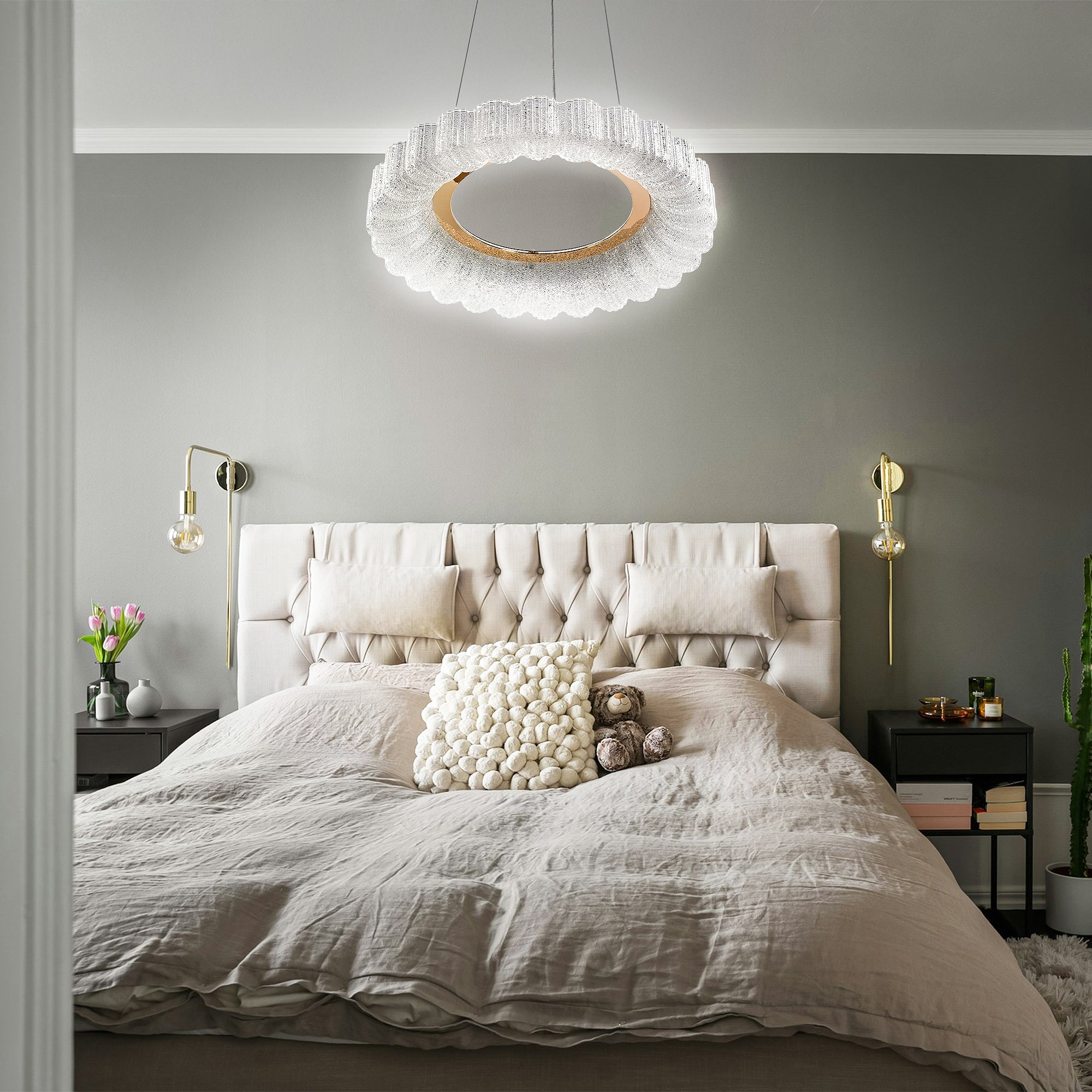 Lampa Wisząca Led Ms018-cp Różowe Złoto 40cm  2