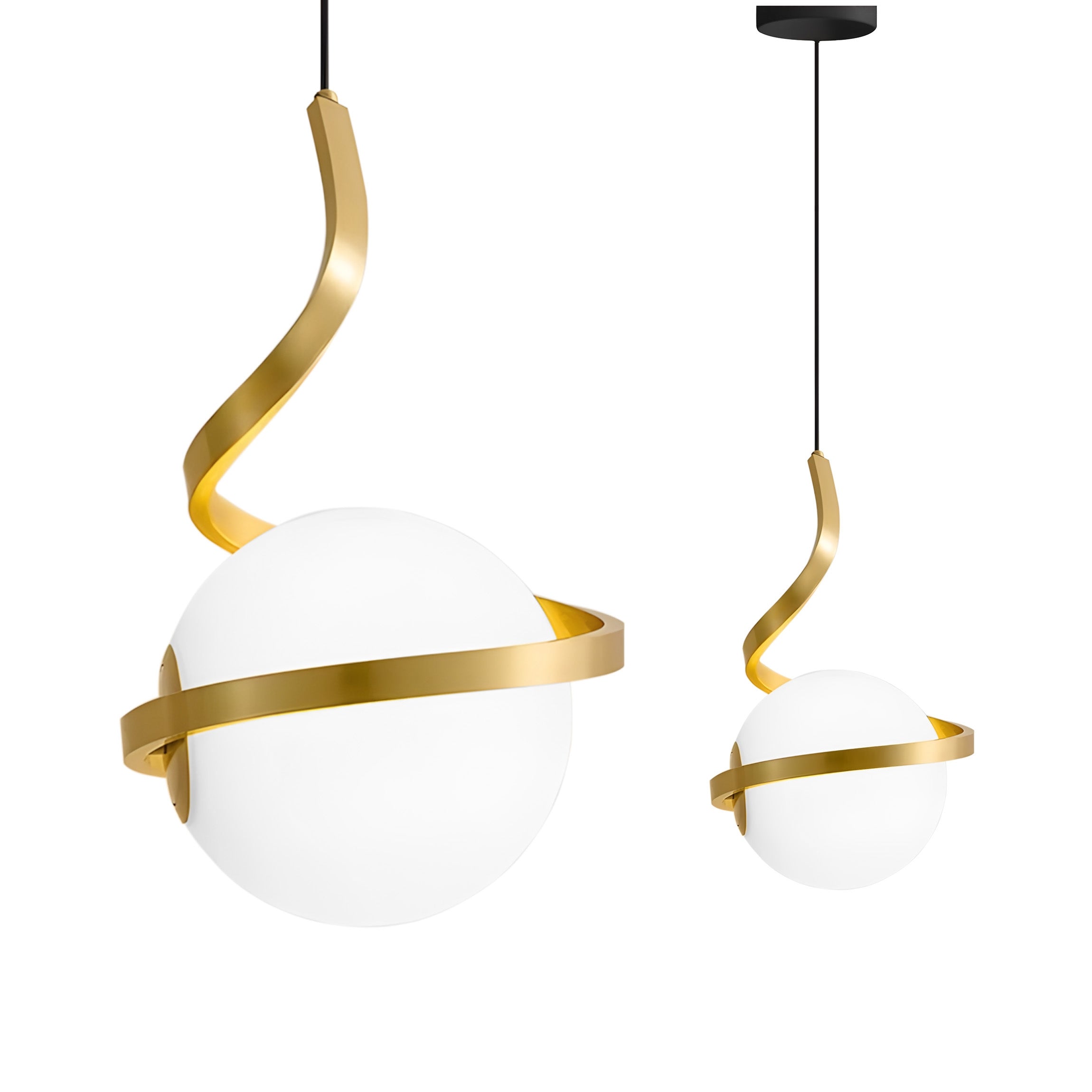 Lampa Wisząca Szklana Kula Spirala APP1733-1CP Złota  1