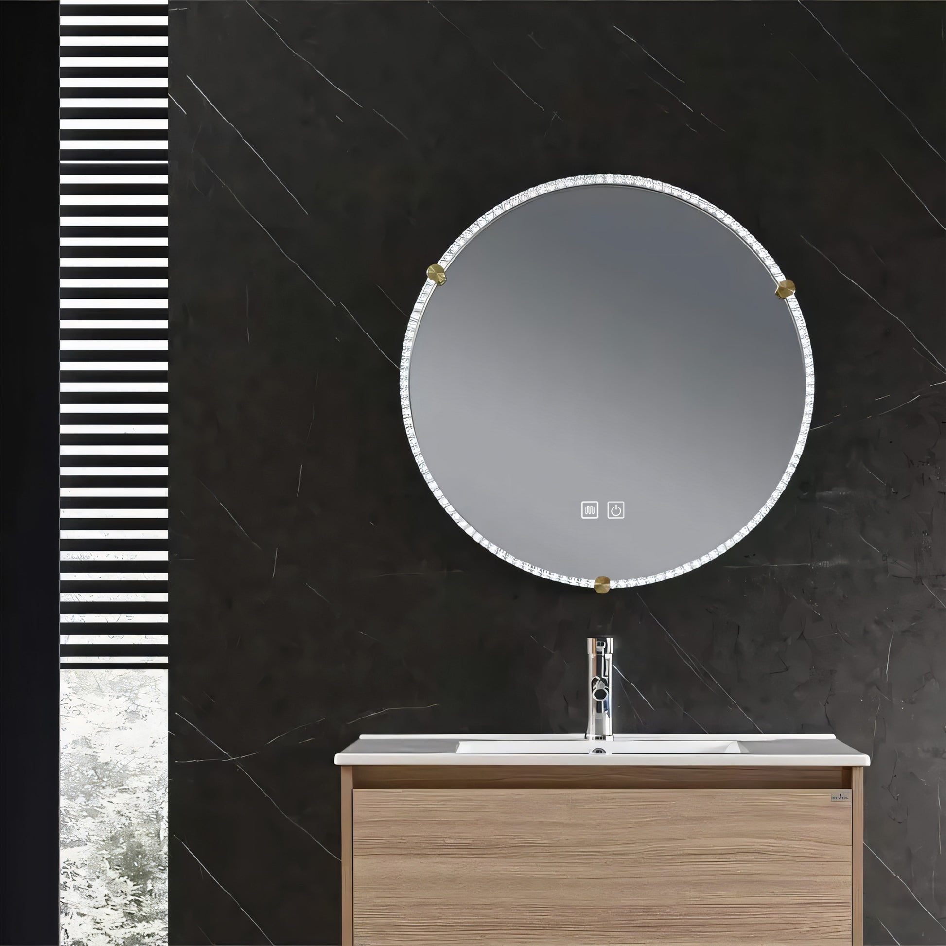 Lustro Ścienne Led Z Ramą 60cm 106  8