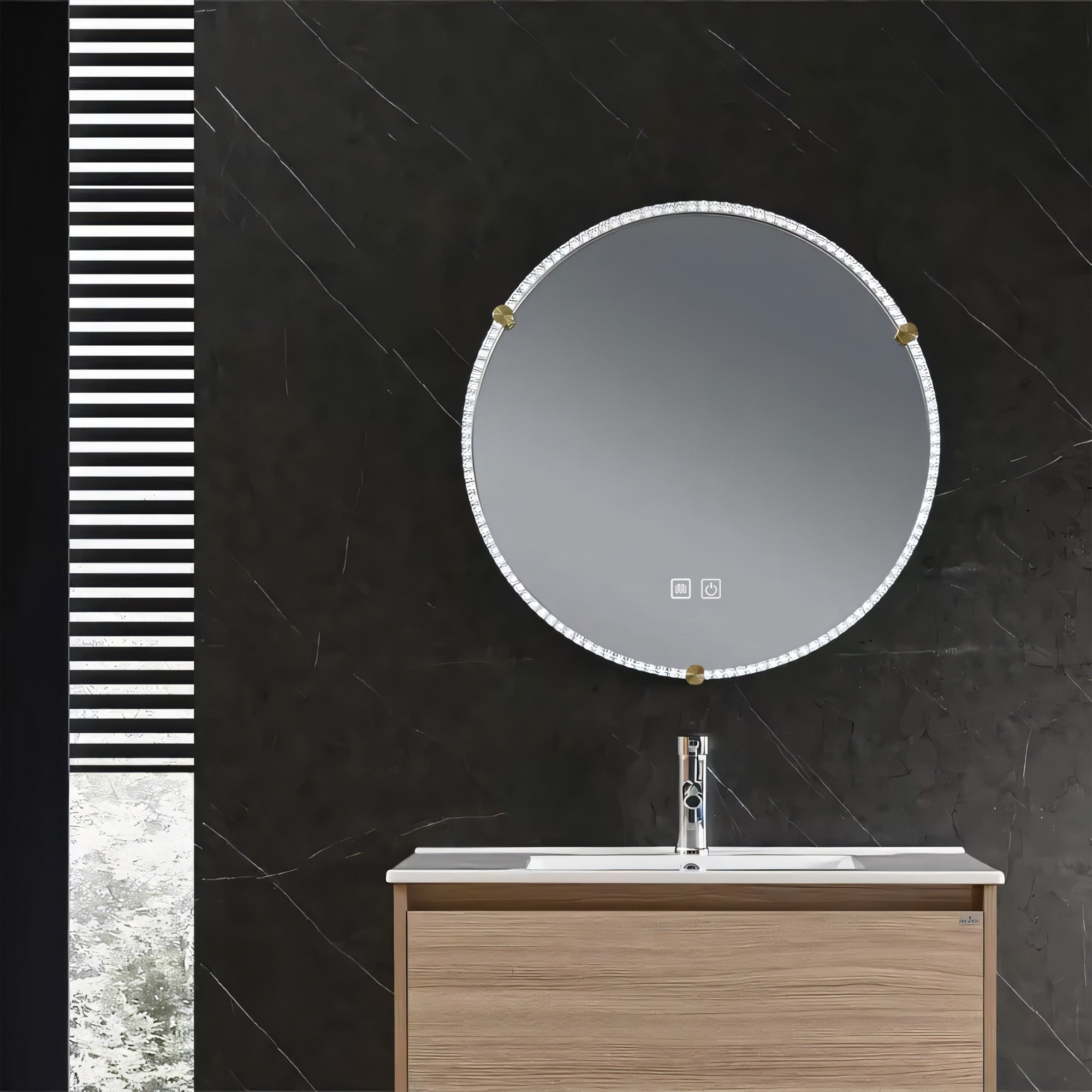 Lustro Ścienne Led Z Ramą 60cm 106  8