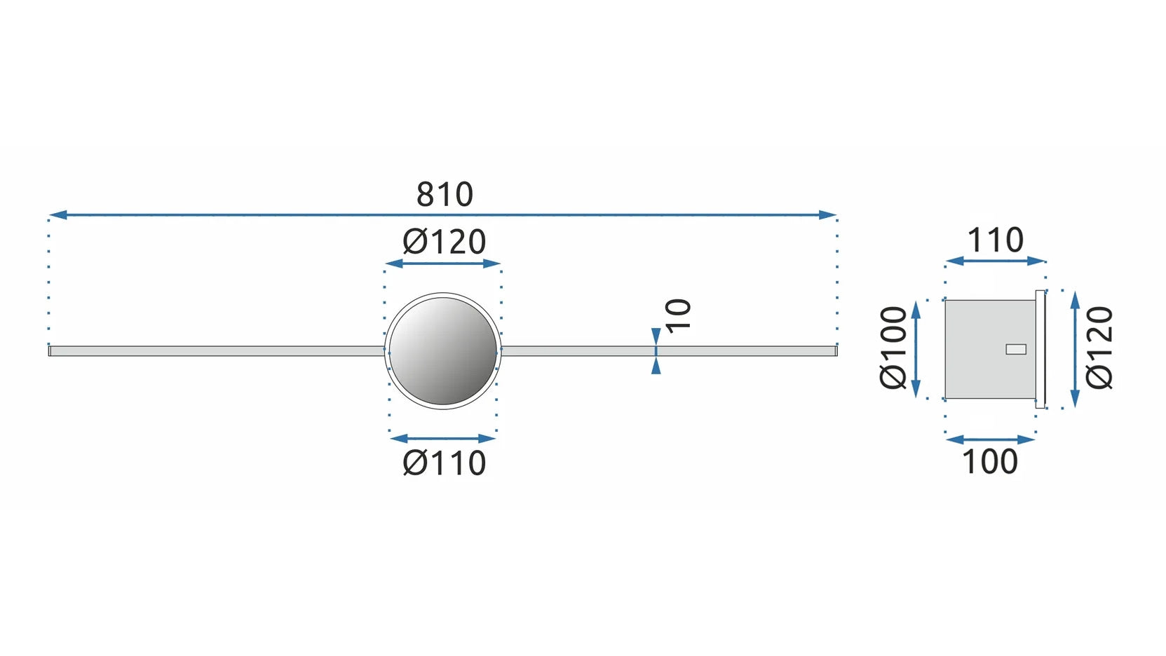 Kinkiet Łazienkowy Led Round Black 80cm APP850-1W  7