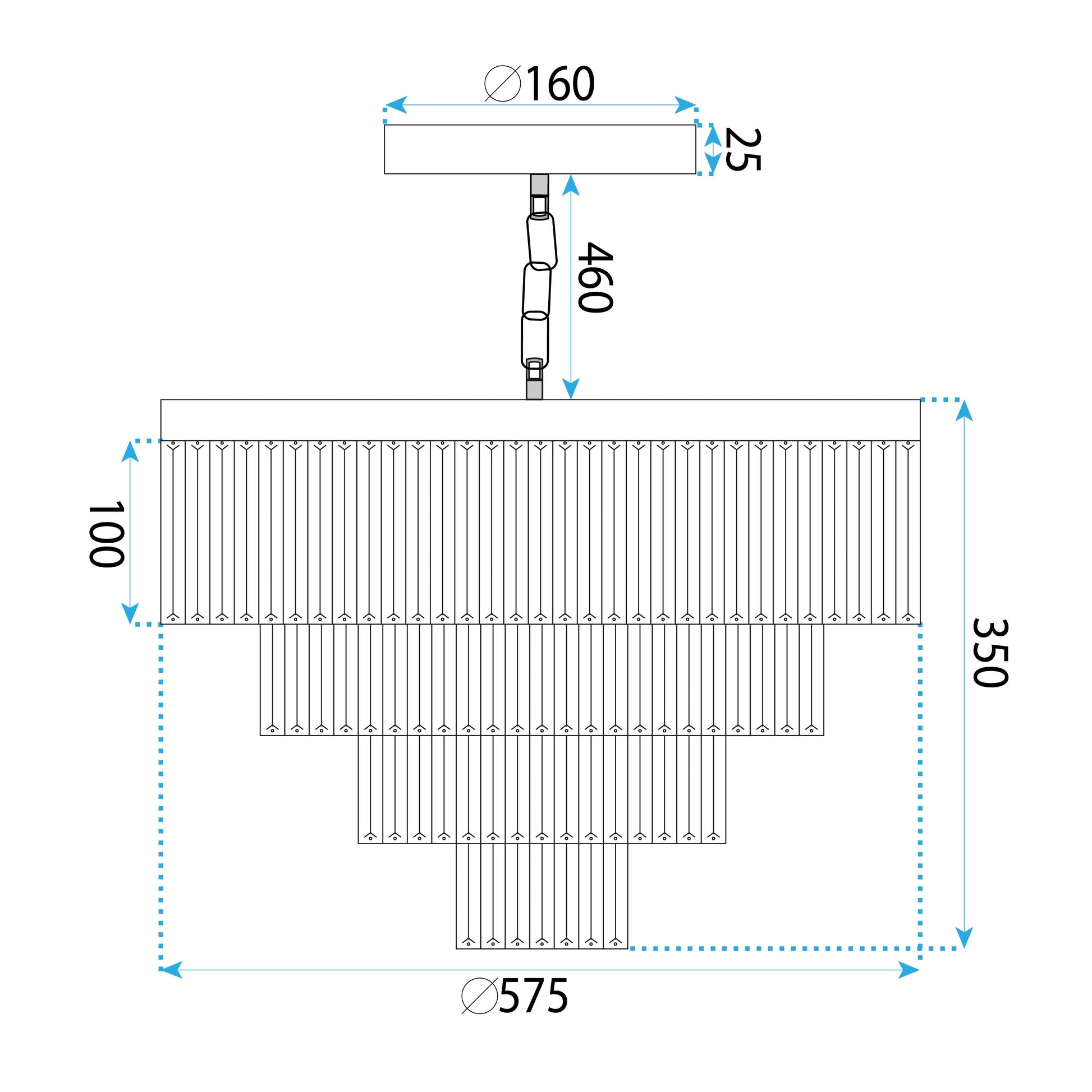Lampa Sufitowa Kryształowa Wisząca APP1533-6CP4 Złota  7