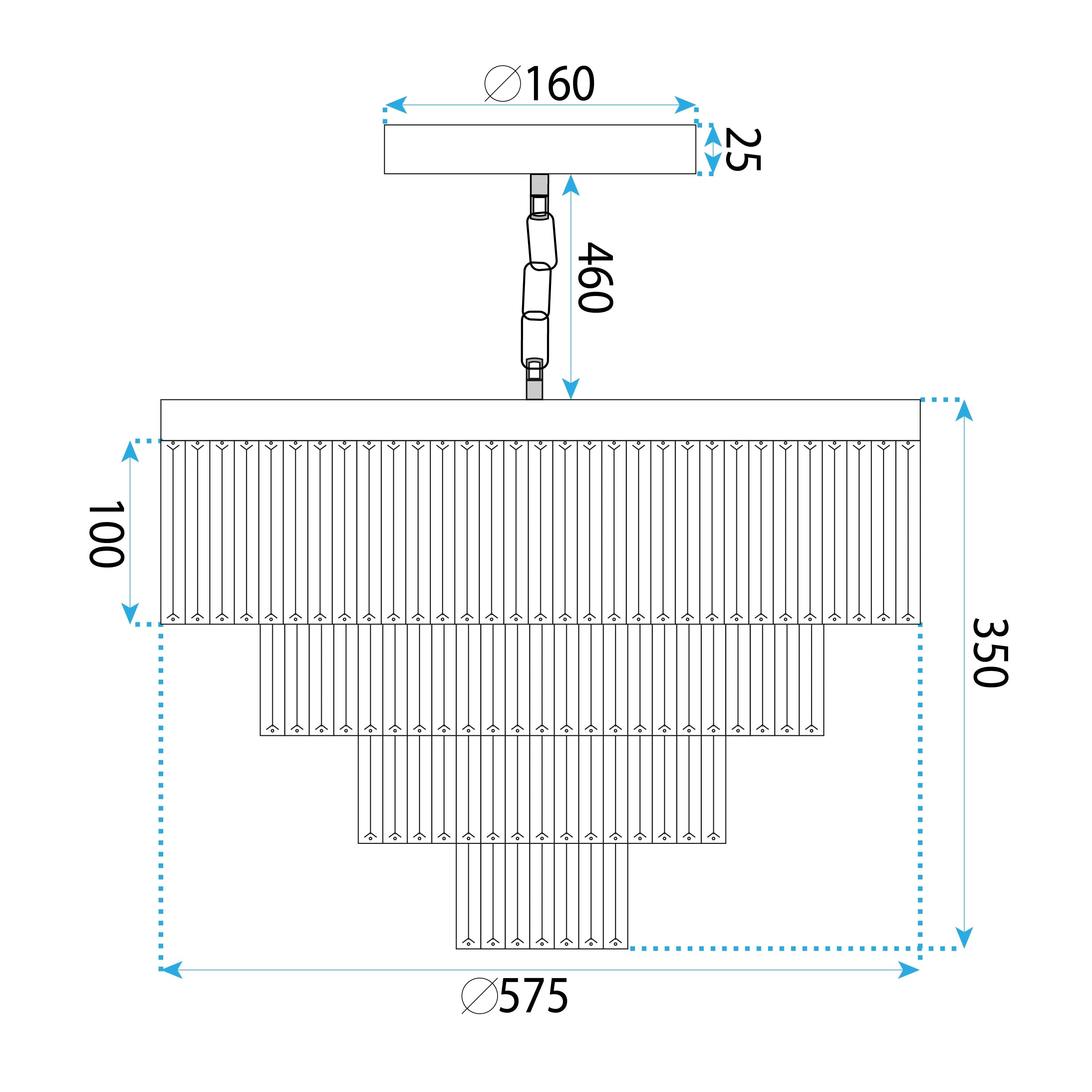 Lampa Sufitowa Kryształowa Wisząca APP1533-6CP4 Złota  7