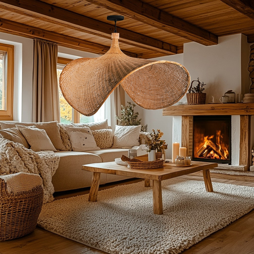 Lampa Wisząca Bambusowa APP1641-1CP 50cm  5