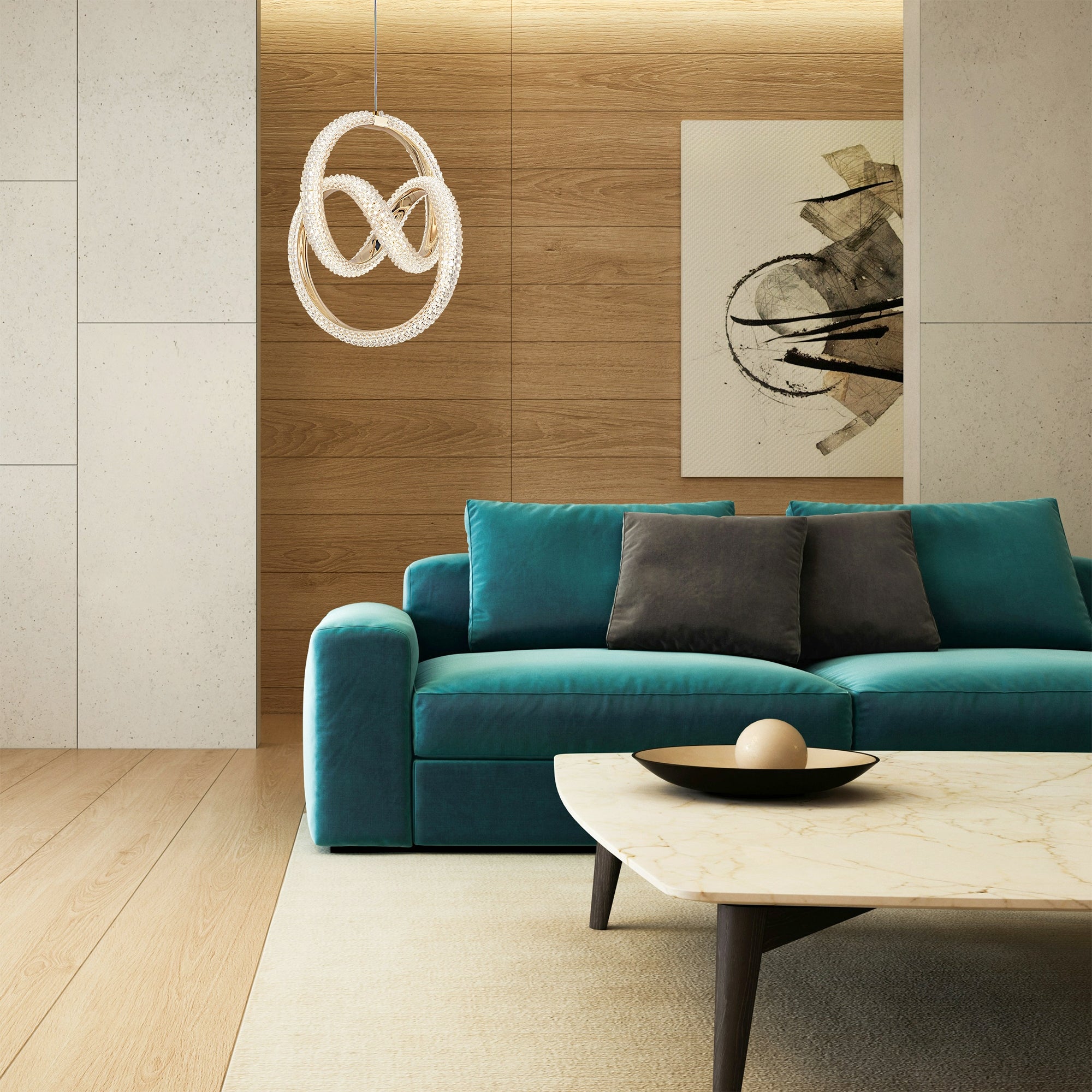 Lampa Wisząca Led G068-cp Złota  5