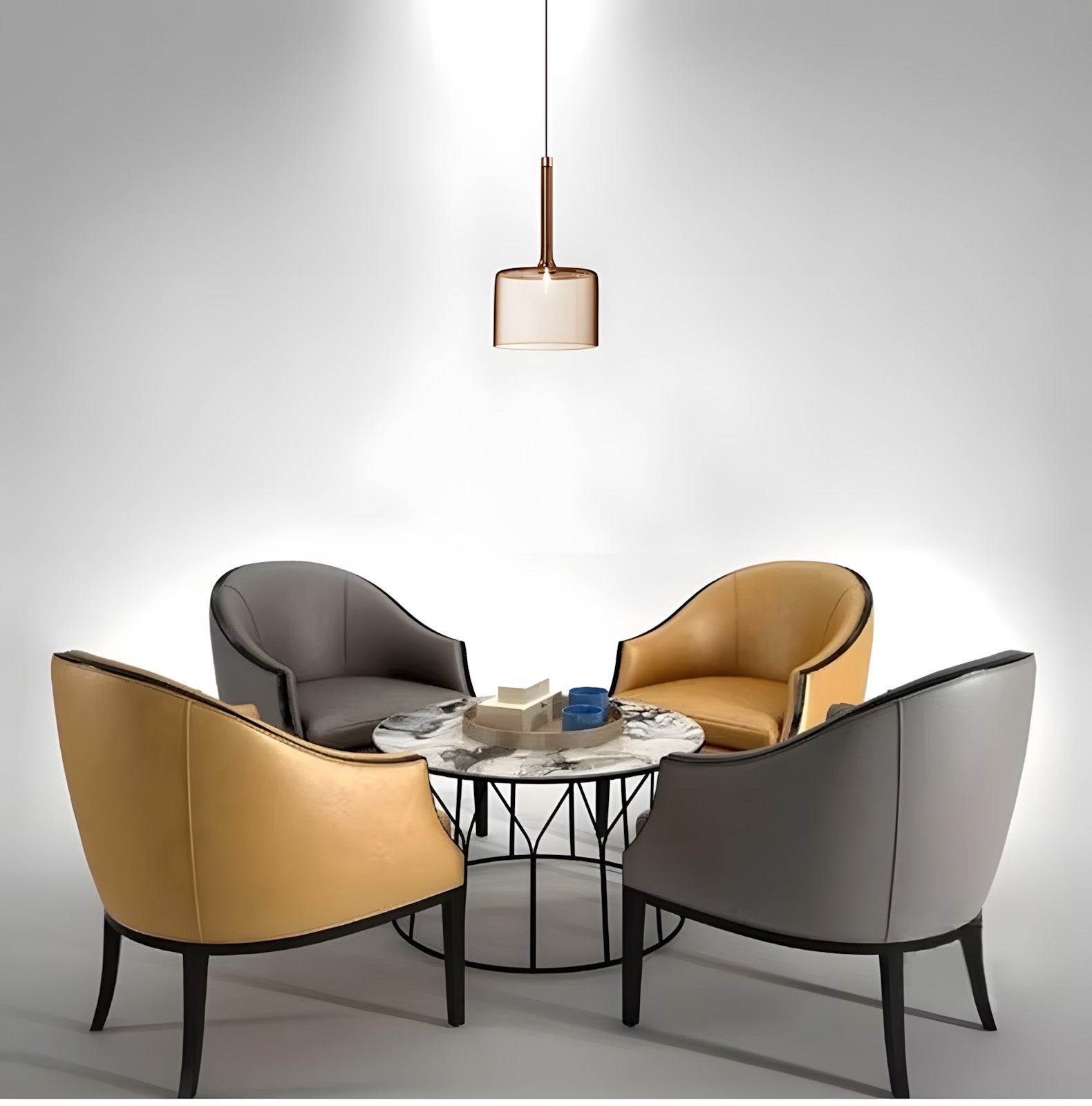 Lampa Sufitowa Wisząca Szklany Klosz APP1698-1CP Amber A  2