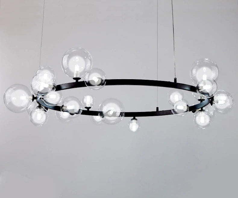 Lampa Sufitowa Wisząca Ze Szklanymi Kulami Na Obręczy APP906-15CP  5