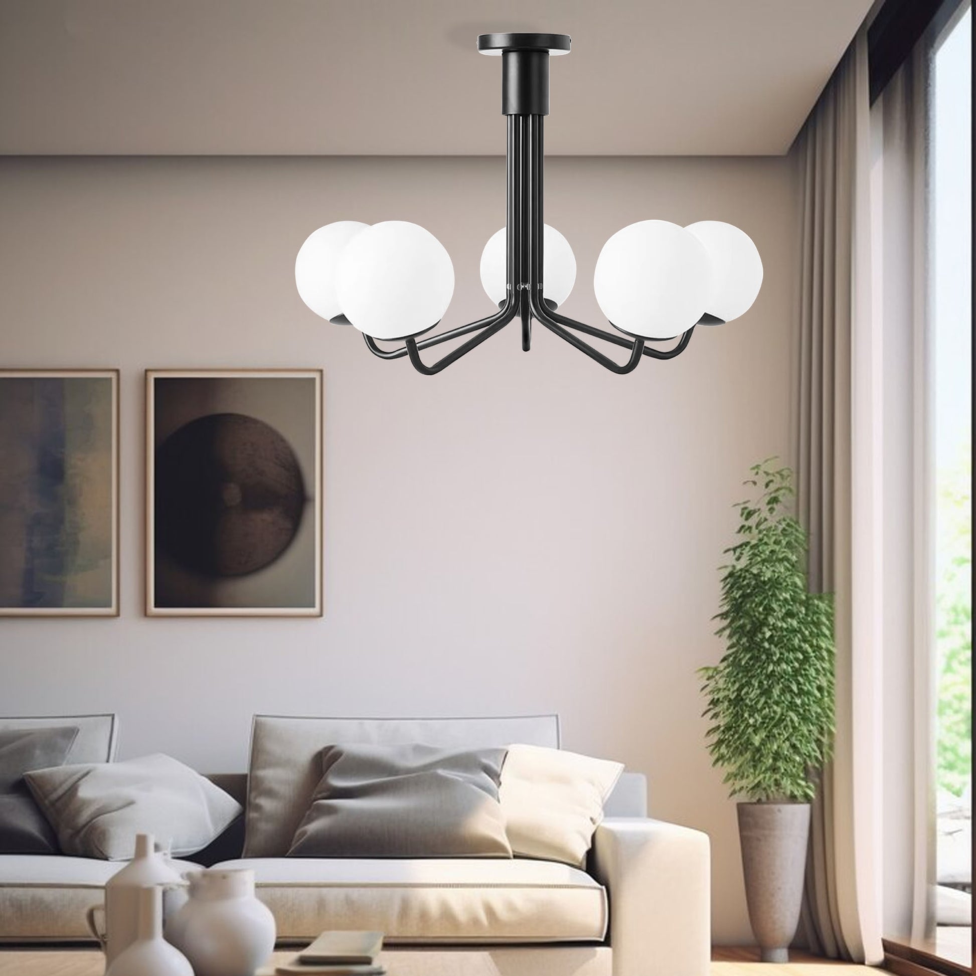Lampa Wisząca Sufitowa Czarna APP1578-5C  4