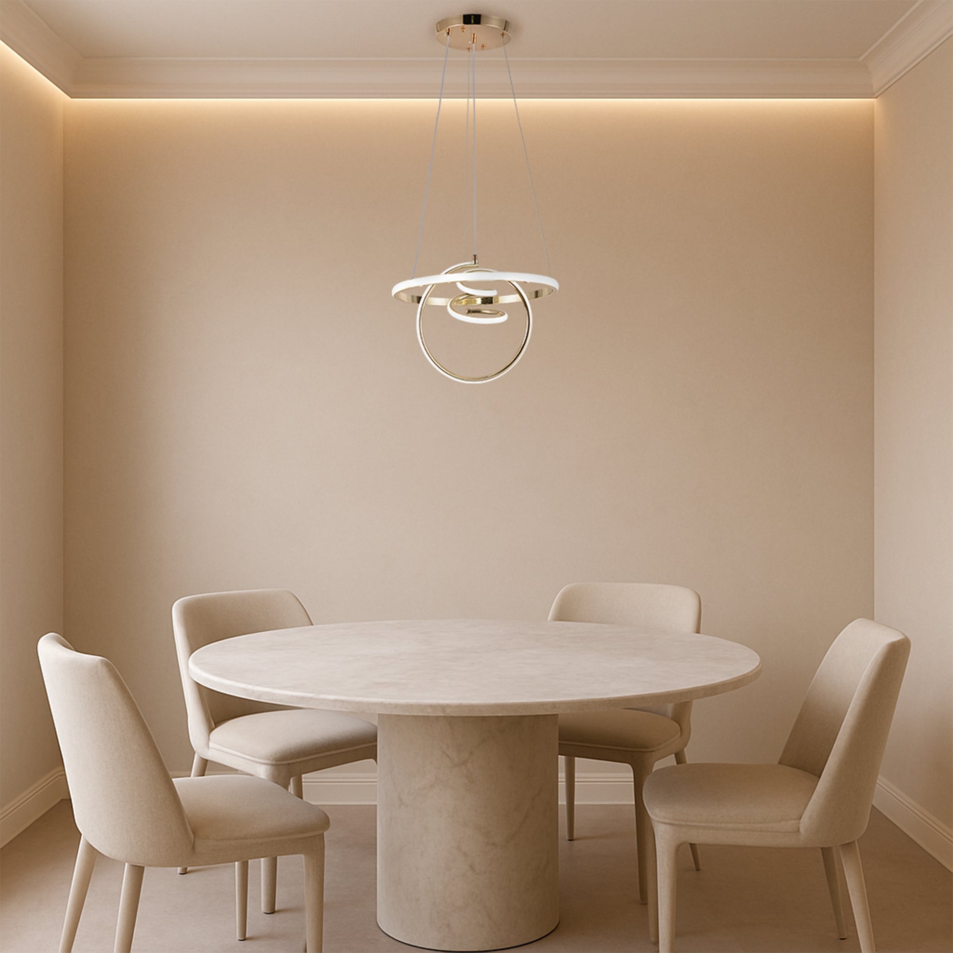 Lampa Wisząca Led G066-cp Złota  3