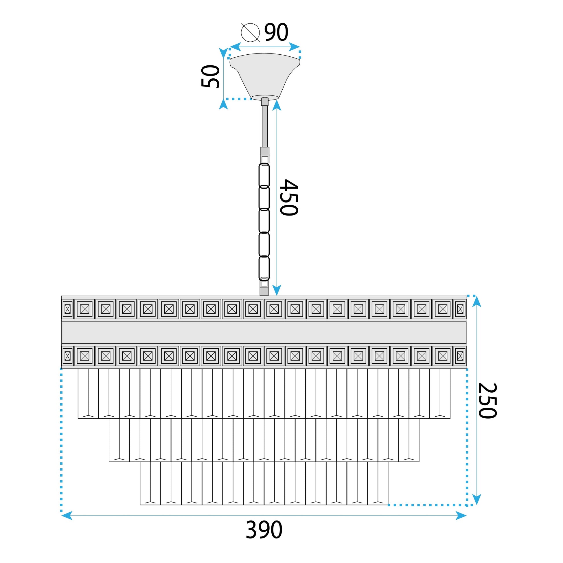 Lampa Wisząca Z Kryształami G047-cp 40cm Złota  7