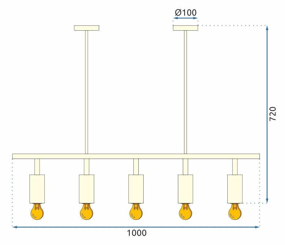 Lampa Wisząca Nowoczesna Metal Loft APP611-5C Czarna  6