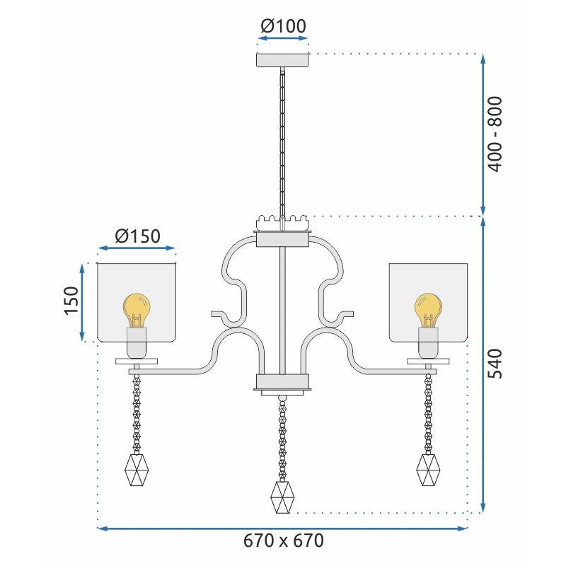 Lampa Wisząca Z Kryształami APP958-5CP  10