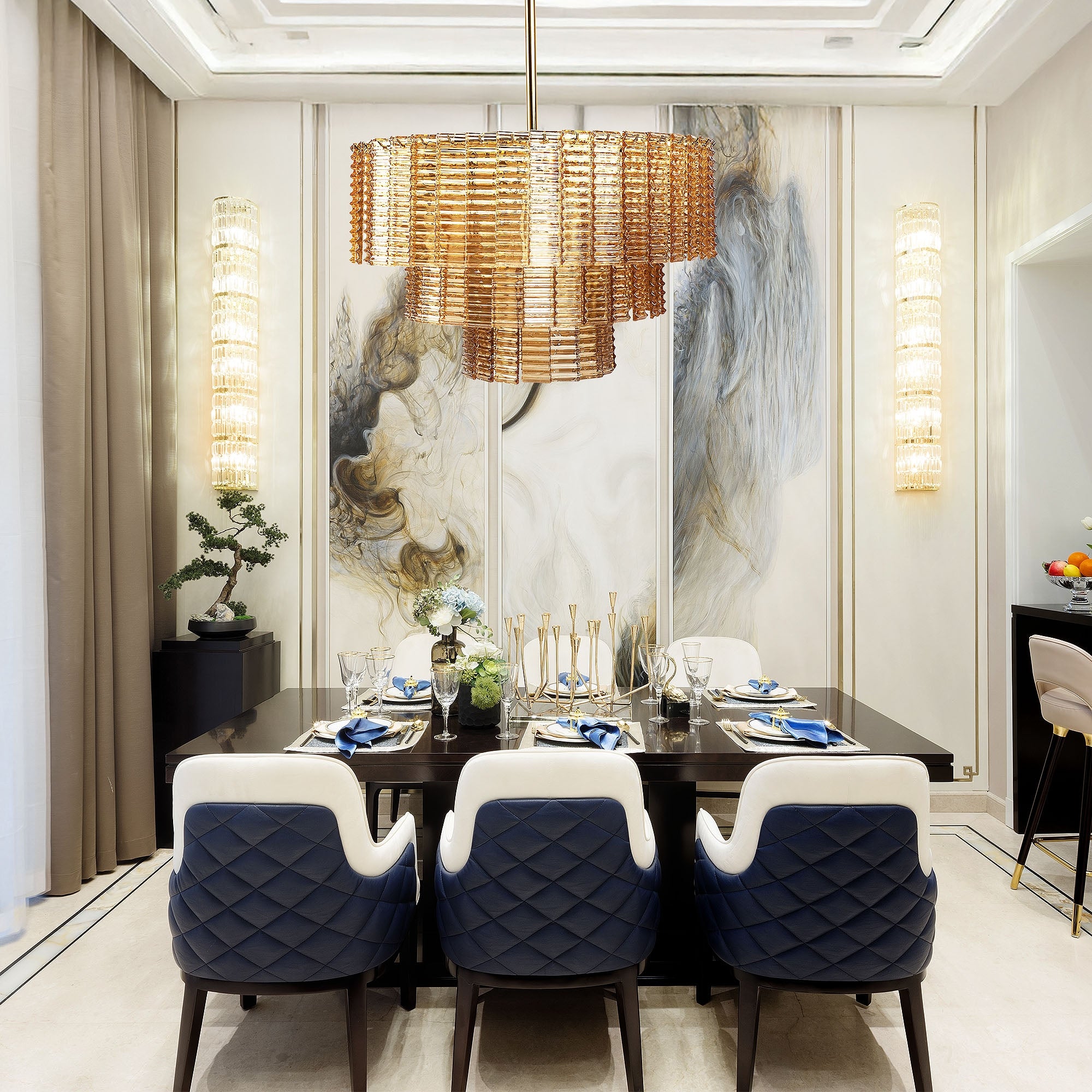 Lampa Sufitowa Wisząca APP1677-8CP Brązowa  2