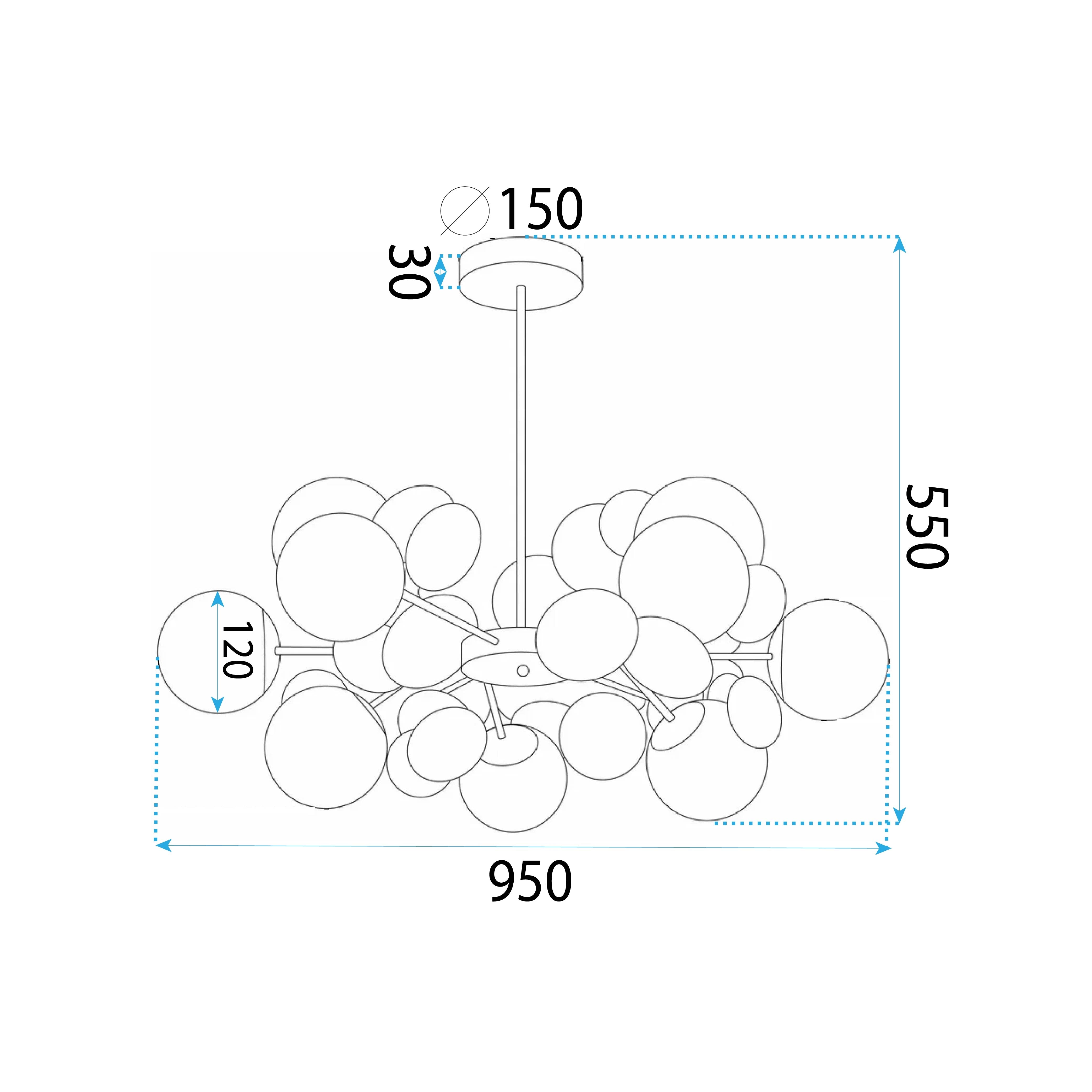 Lampa Sufitowa Wisząca Złota APP1565-12  8