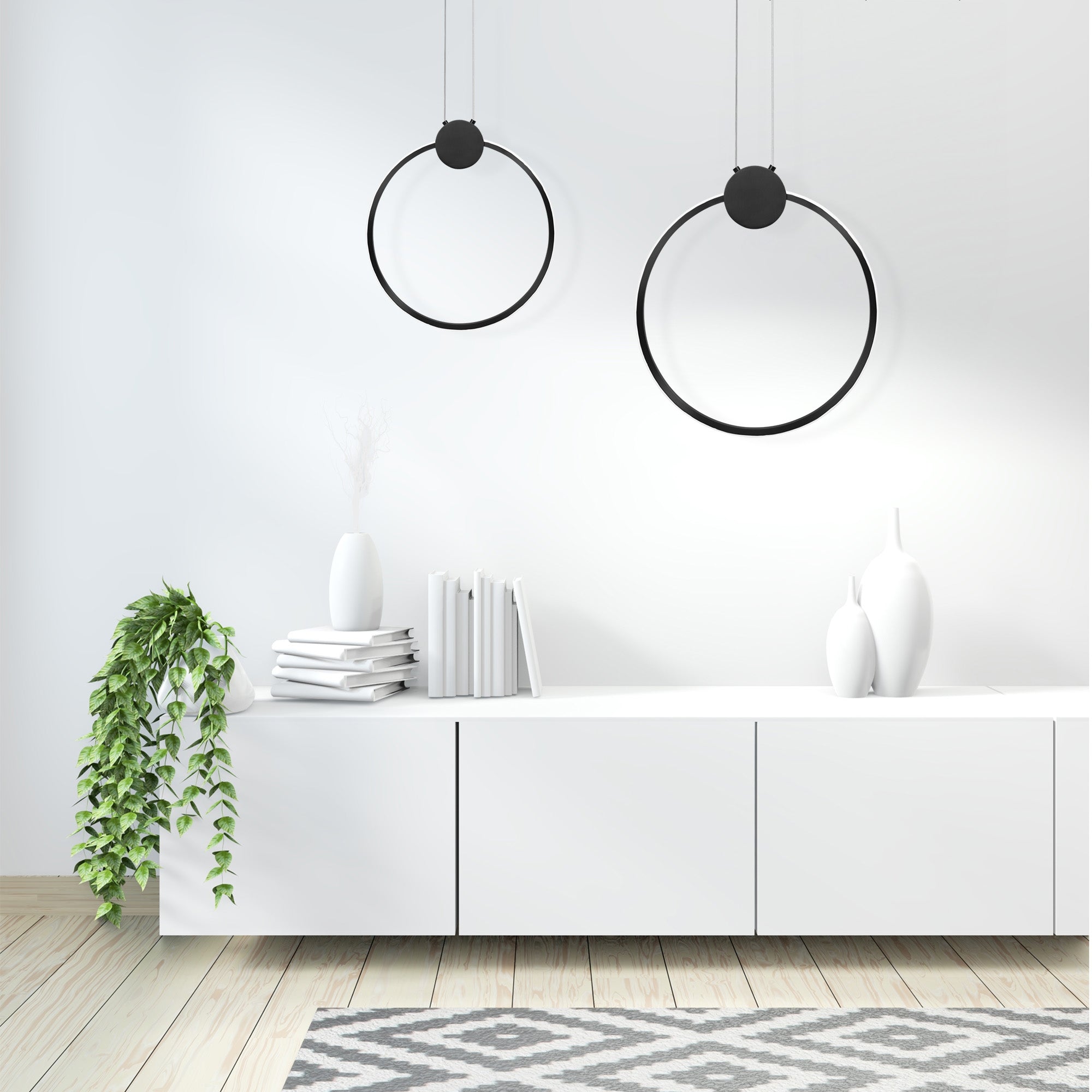 Lampa Sufitowa Wisząca Led App1395-cp Black 40cm  2