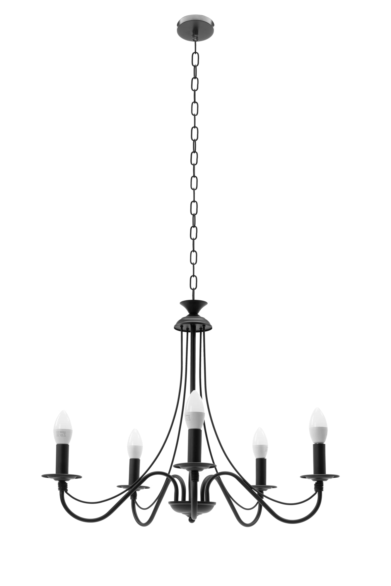 Lampa Sufitowa Wisząca Rustykalna APP647-5CP Czarna  6