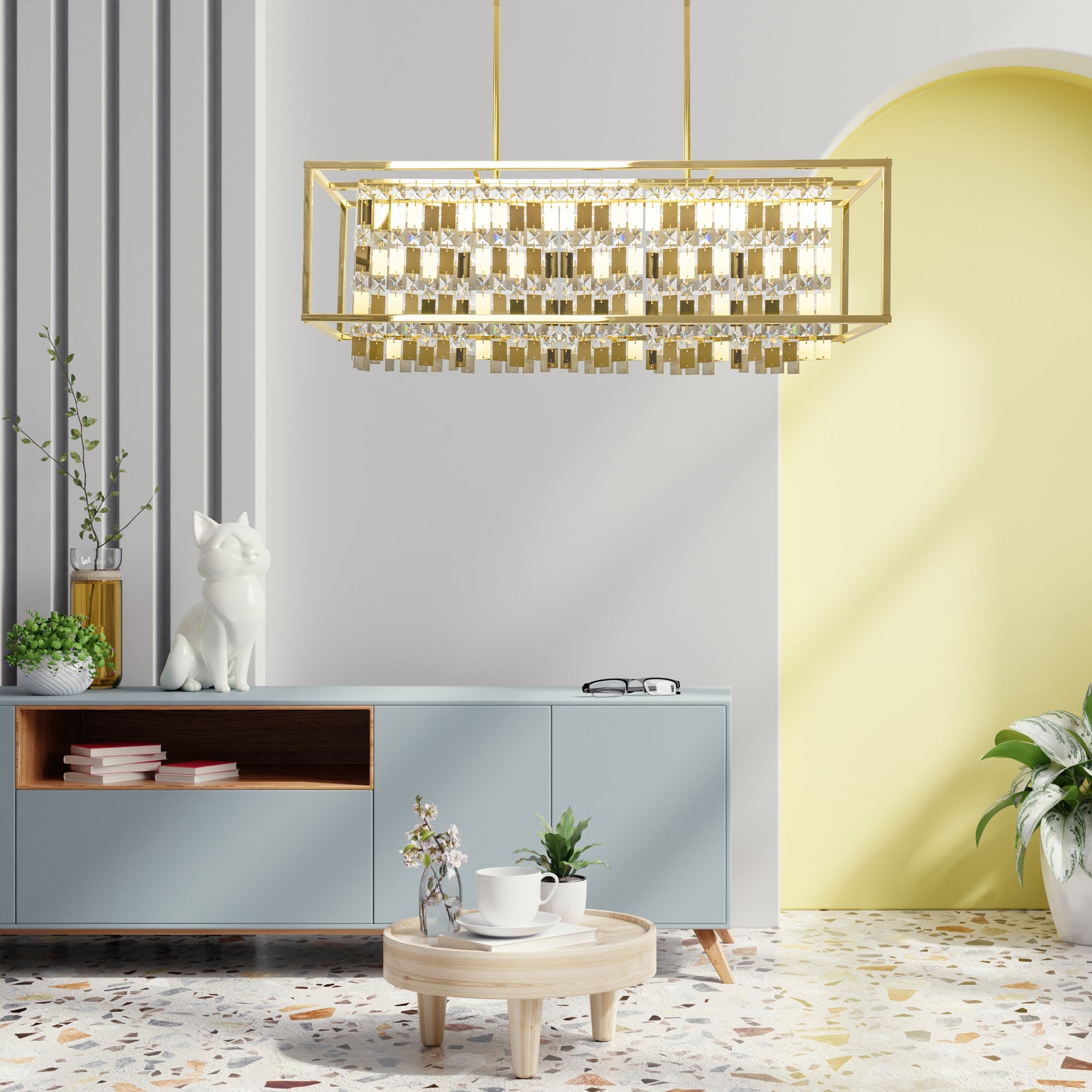 Lampa Kryształowa Wisząca APP1113-4CP Złota  6