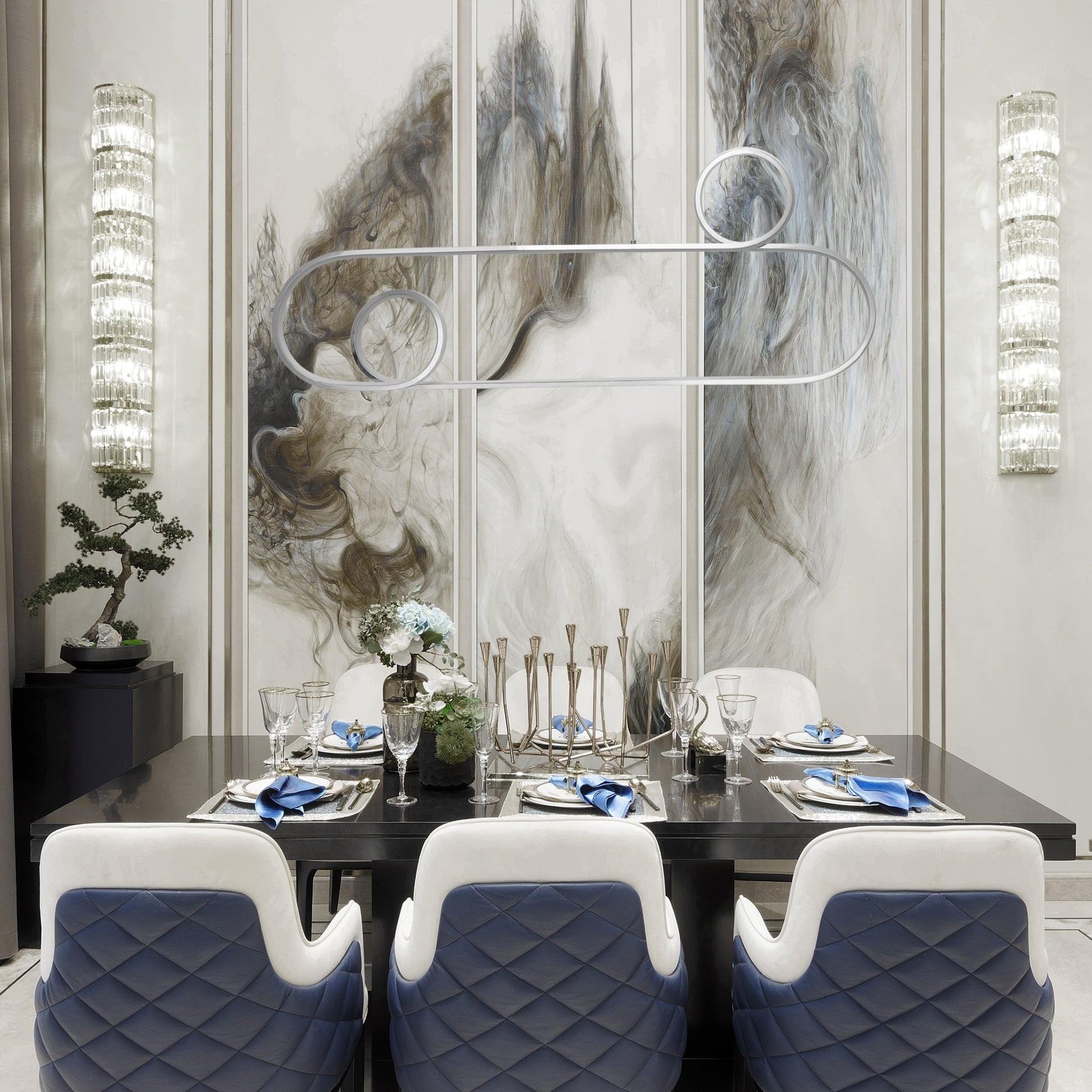 Lampa Sufitowa Wisząca Led App810-cp Chrom + Pilot  7