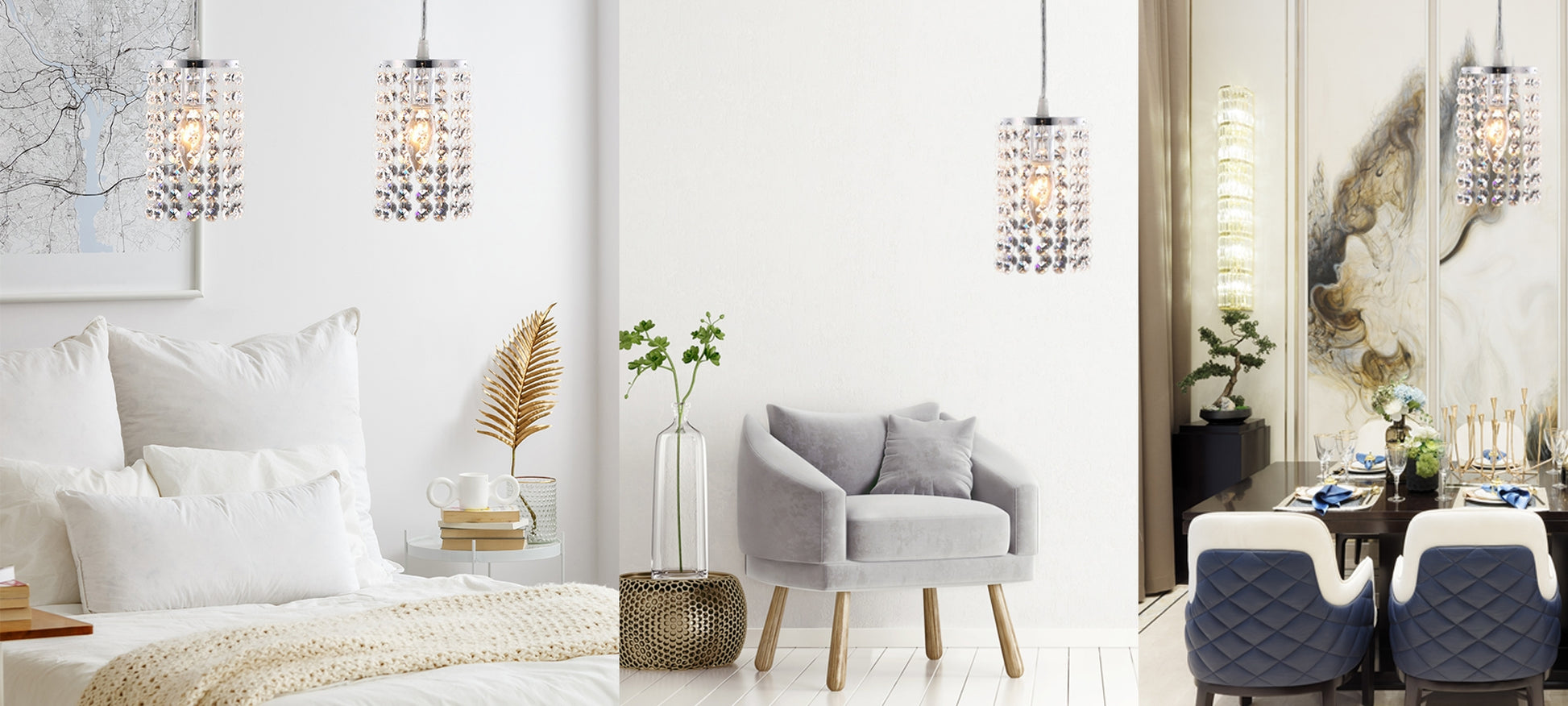 Lampa Sufitowa Kryształ APP730-1CP Srebrna  8