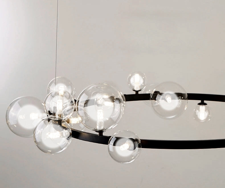 Lampa Sufitowa Wisząca Ze Szklanymi Kulami Na Obręczy APP906-15CP  3