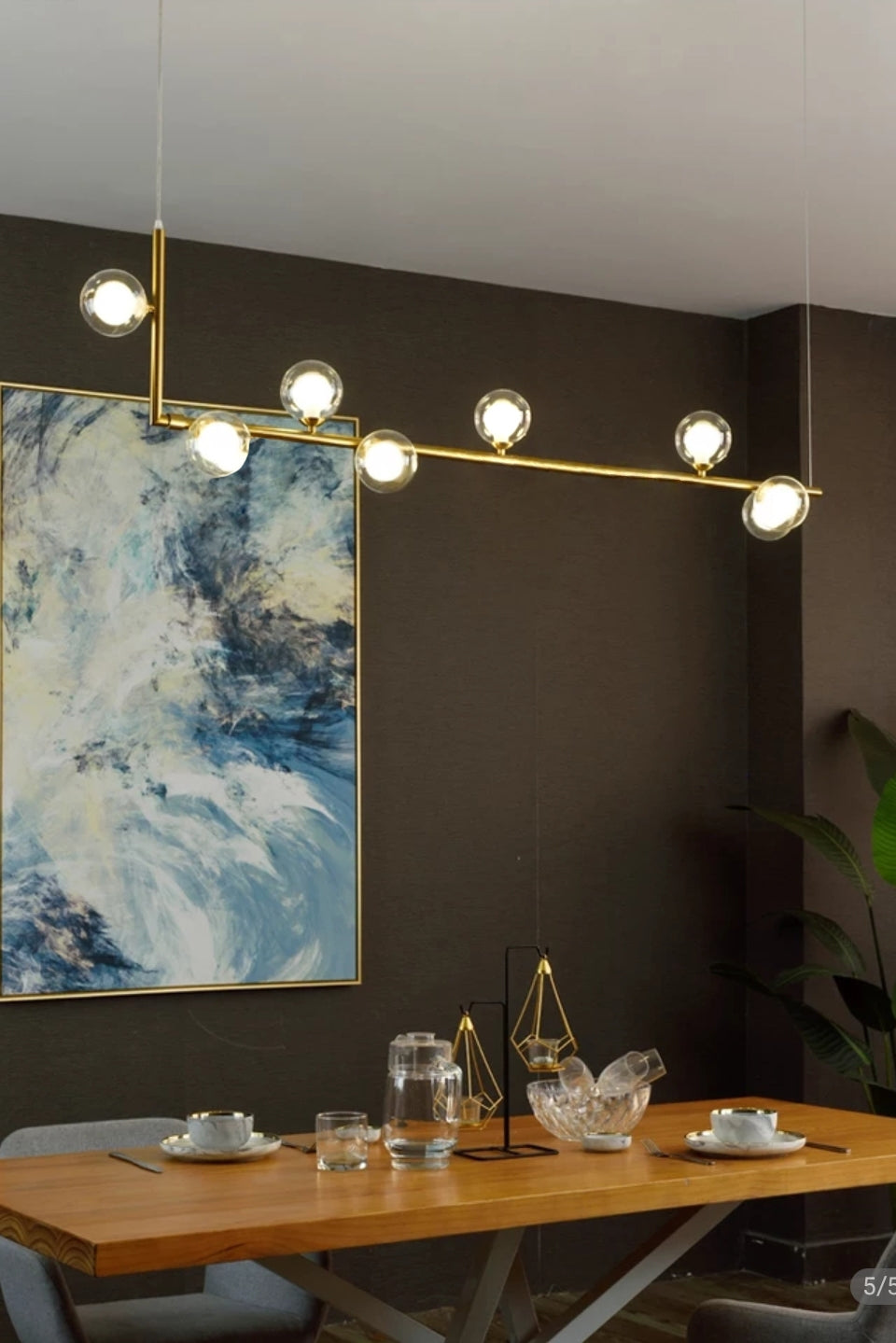 Lampa Wisząca Szklane Kule 8 Szt APP615-8CP Złota  4