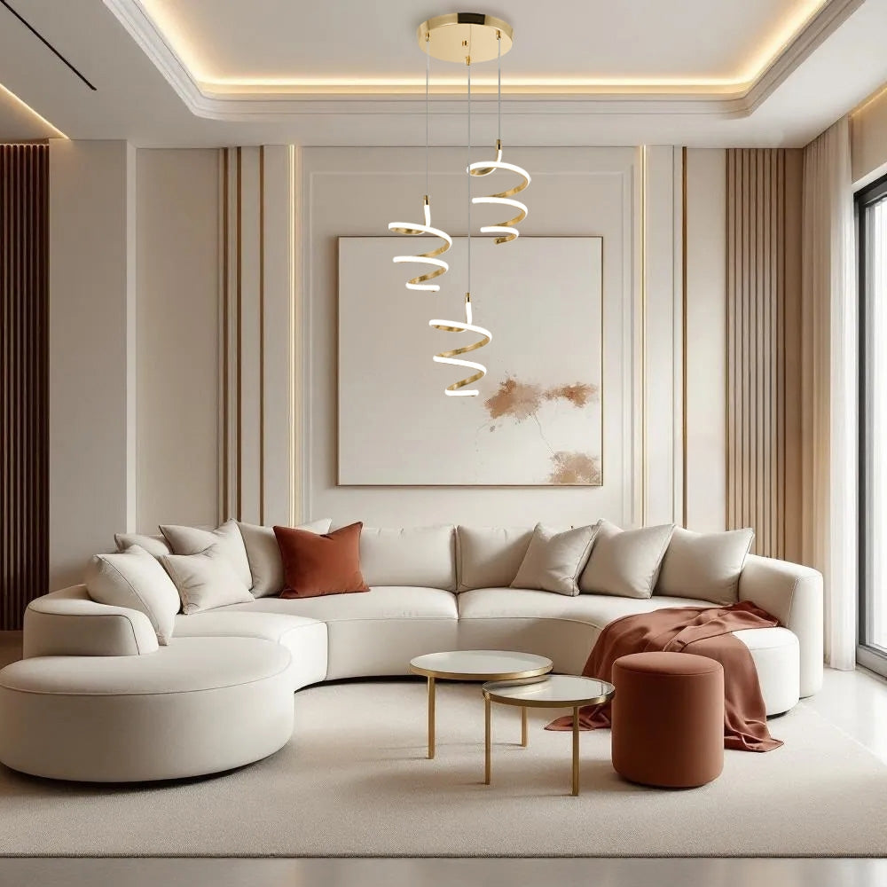 Lampa Wisząca Led G075-3cpr Złota  6