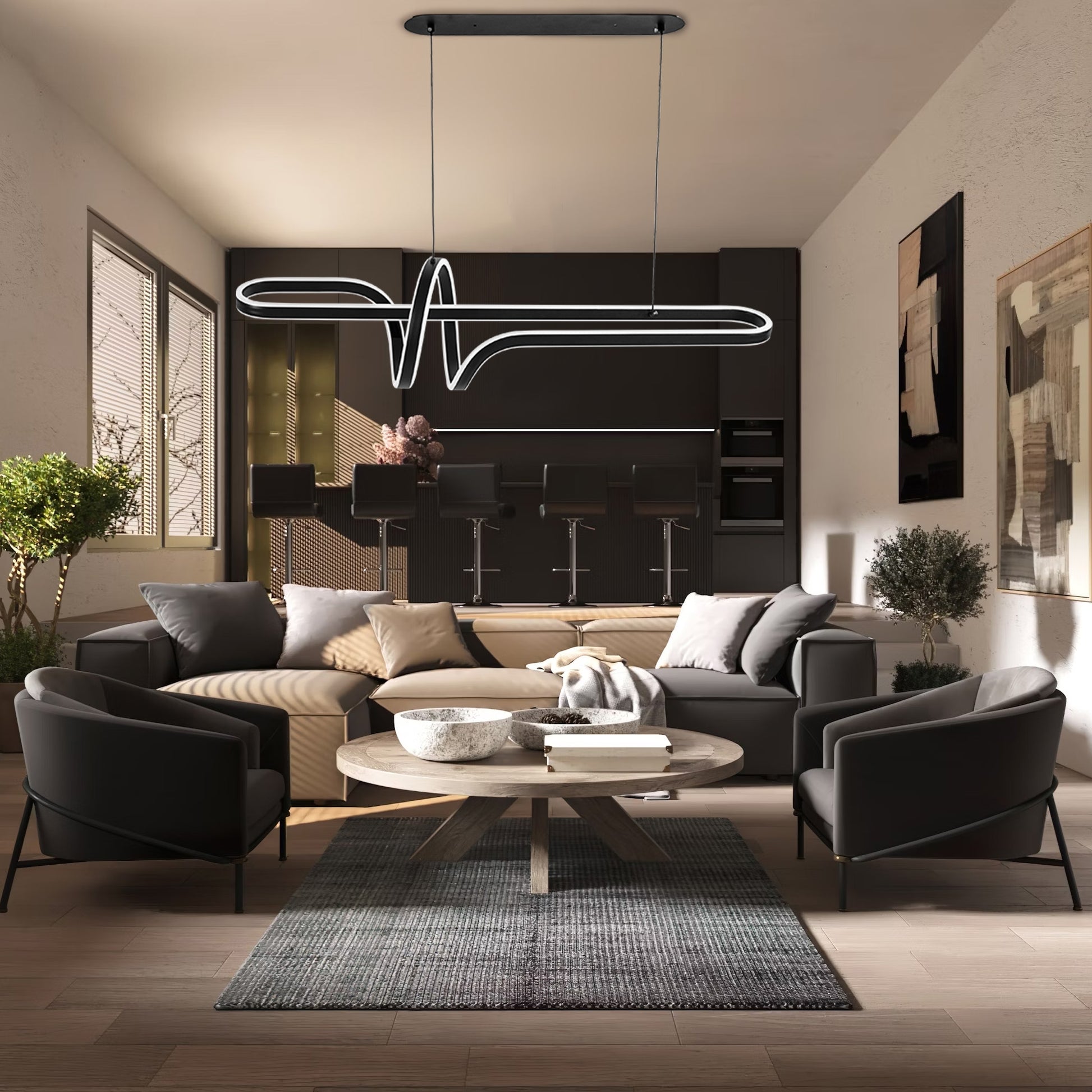 Lampa Wisząca Led G038-cp Czarna  5