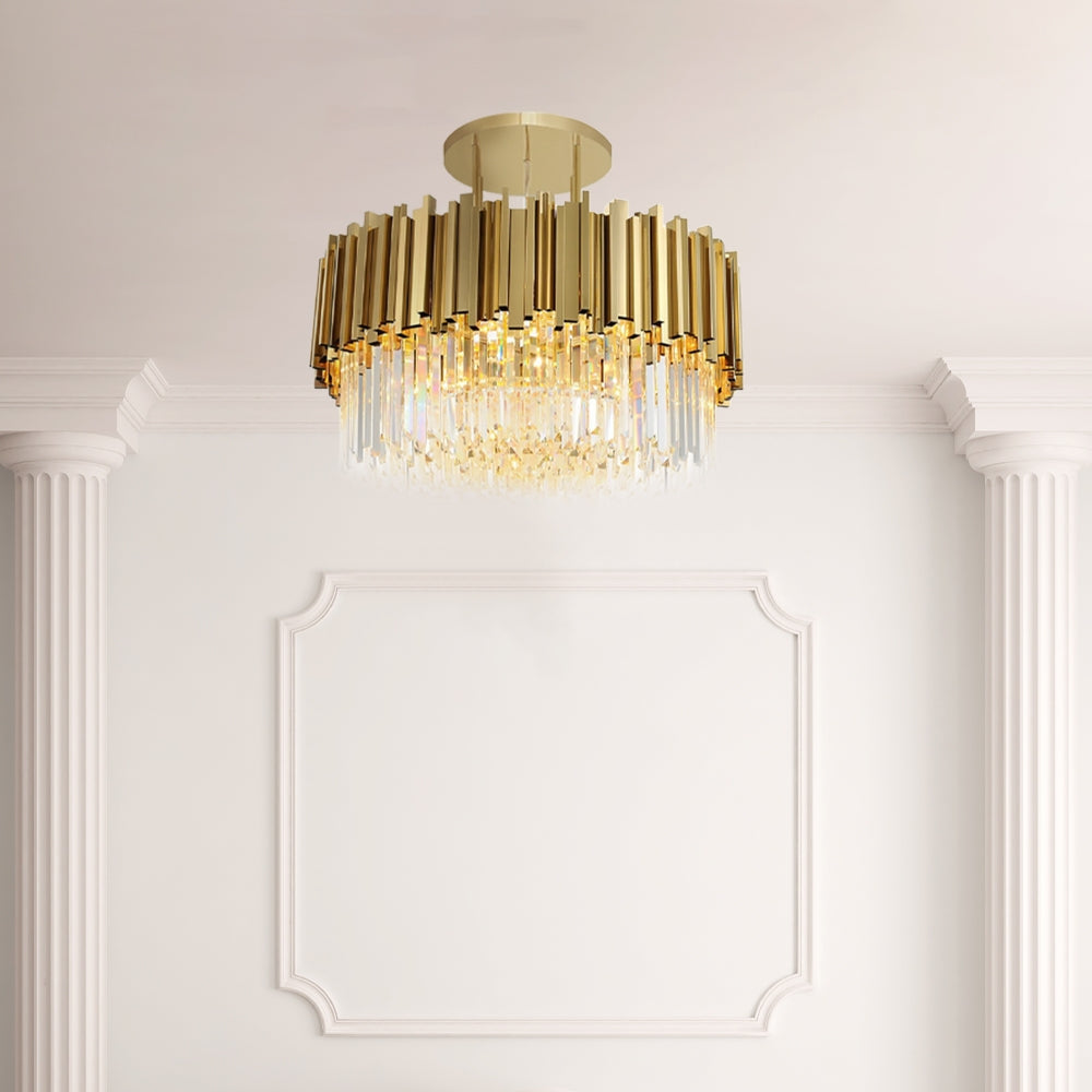 Lampa Sufitowa Plafon Kryształowa APP1100-4CP Złota  2