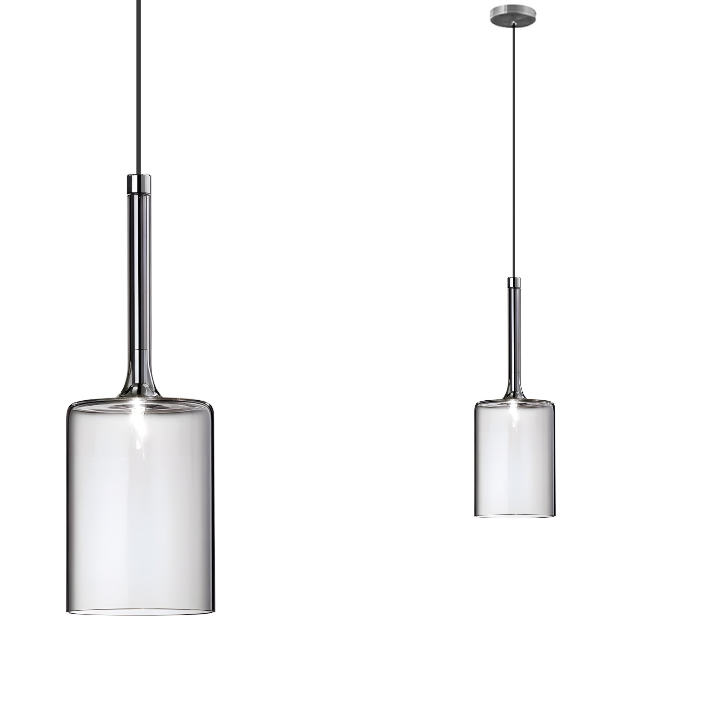 Lampa Sufitowa Wisząca Szklany Klosz APP1702-1CP Grey B  1