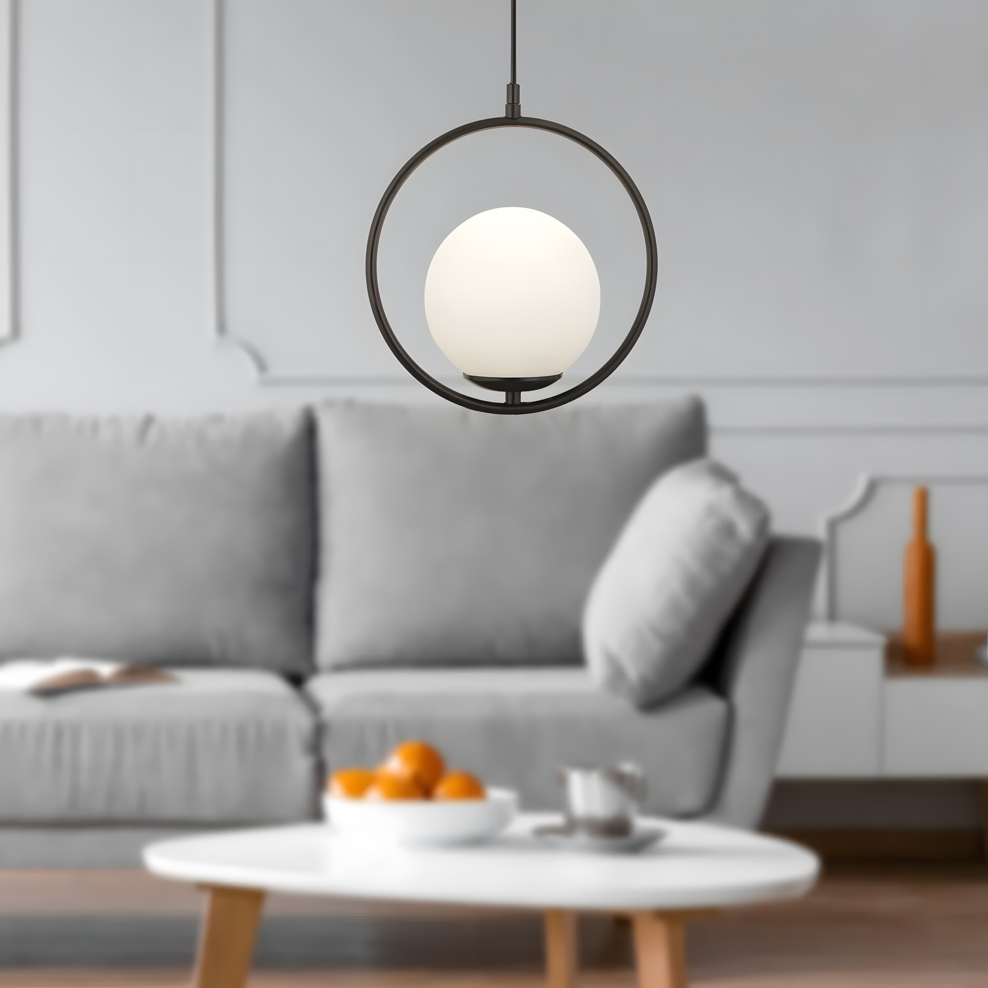 Lampa Sufitowa Wisząca Szklana Kula G110-1w Czarna  7