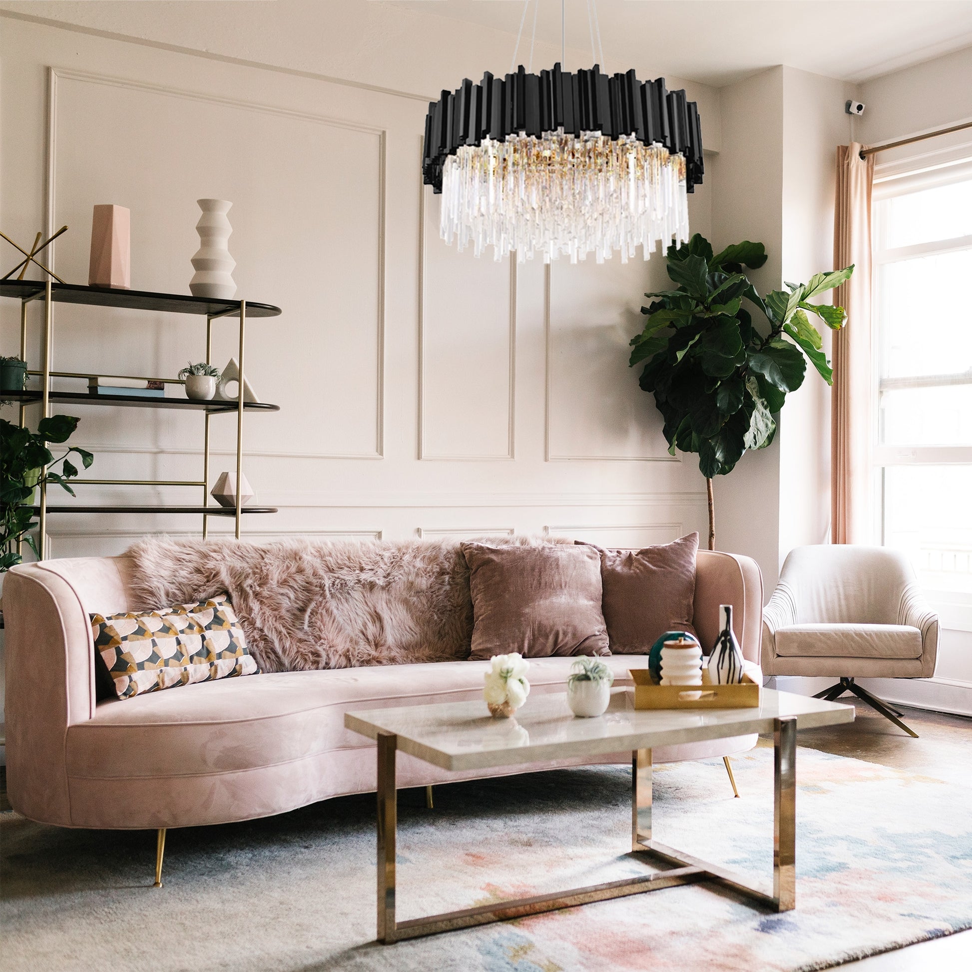 Lampa Sufitowa Plafon Kryształowa APP1481-1C Black Matt  4