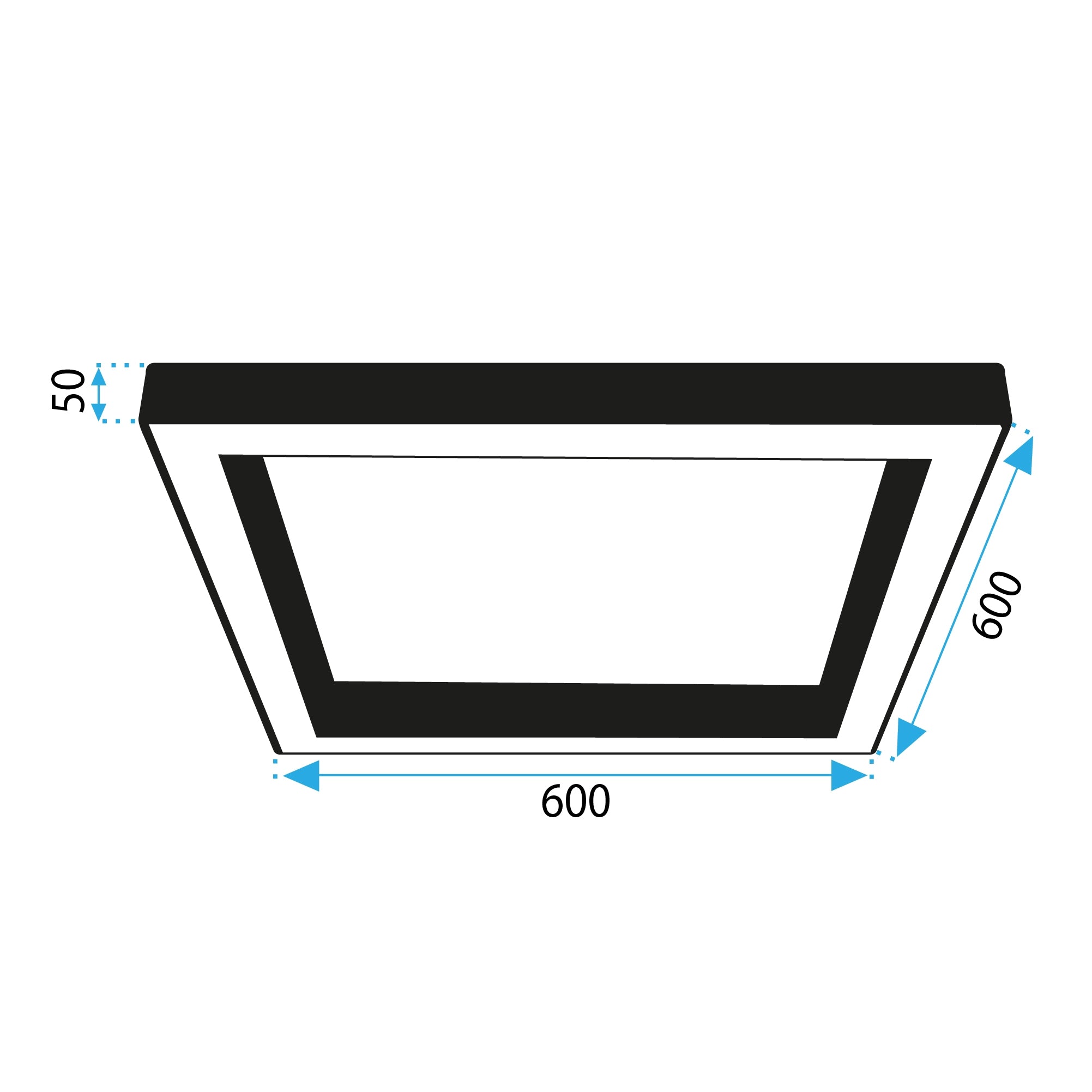 Lampa Sufitowa Plafon App1284-c Czarna  6