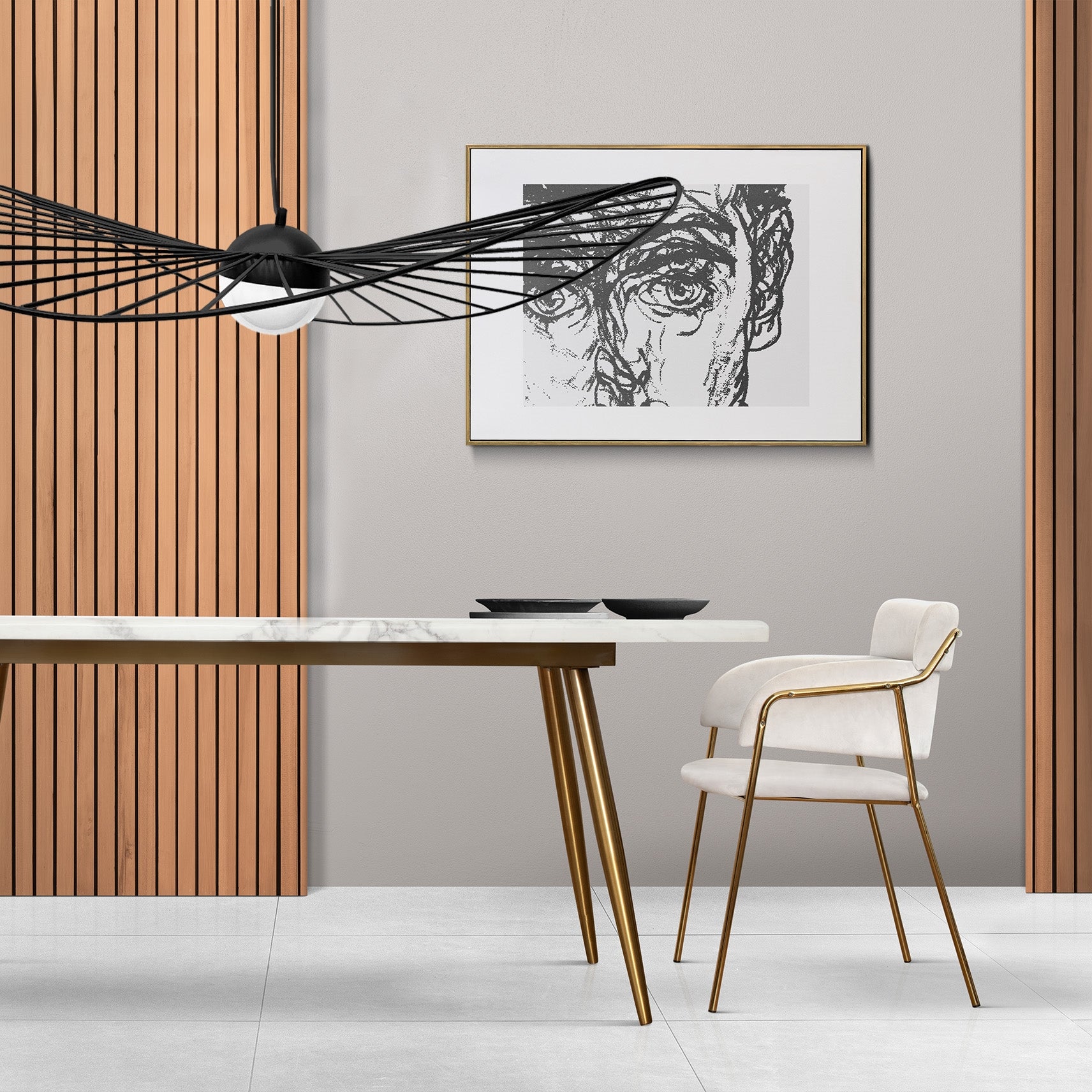 Lampa Wisząca Ażurowa Led 80cm APP652-1CP  3