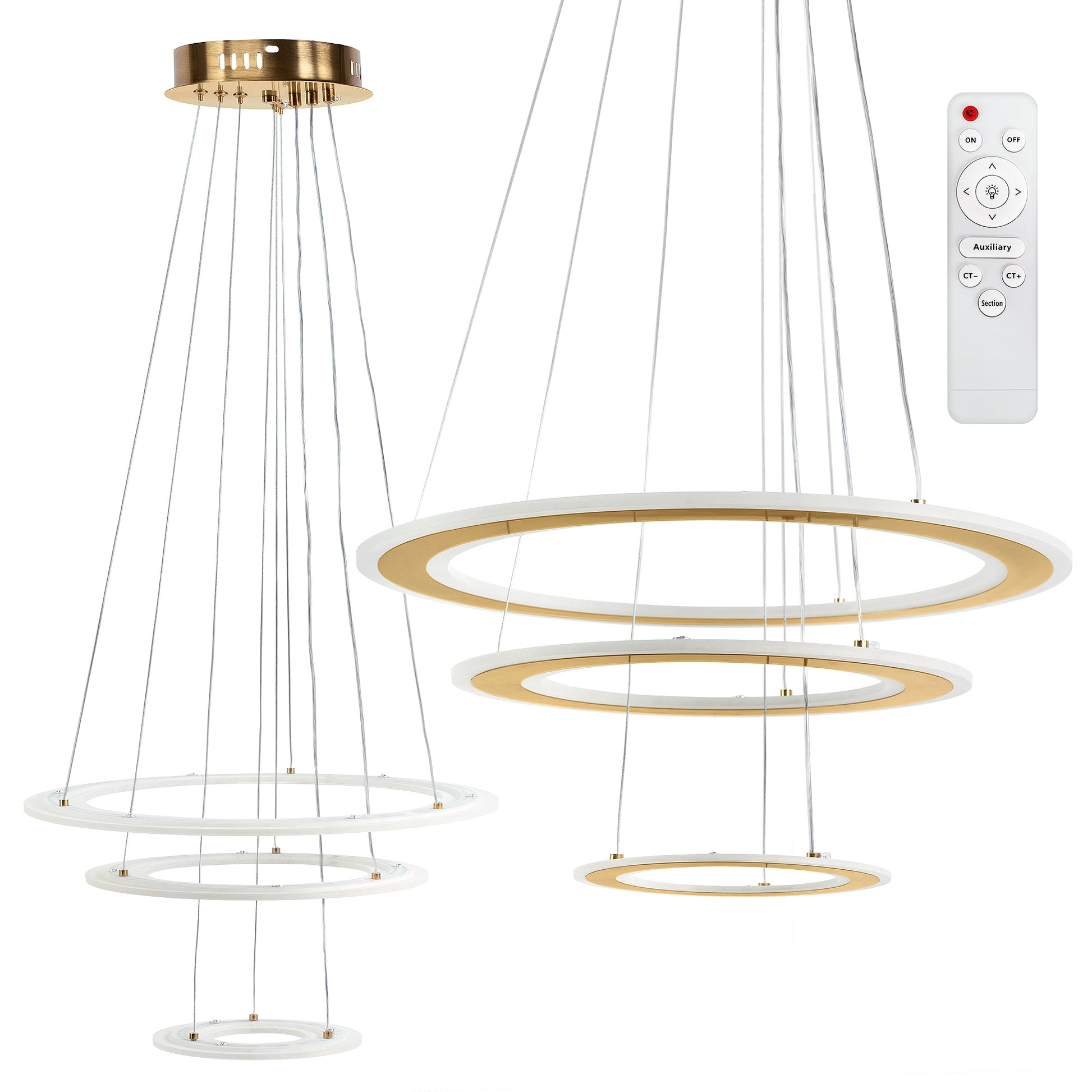 Lampa Sufitowa Wisząca Led G041-3cp Szczotkowane Złoto  1