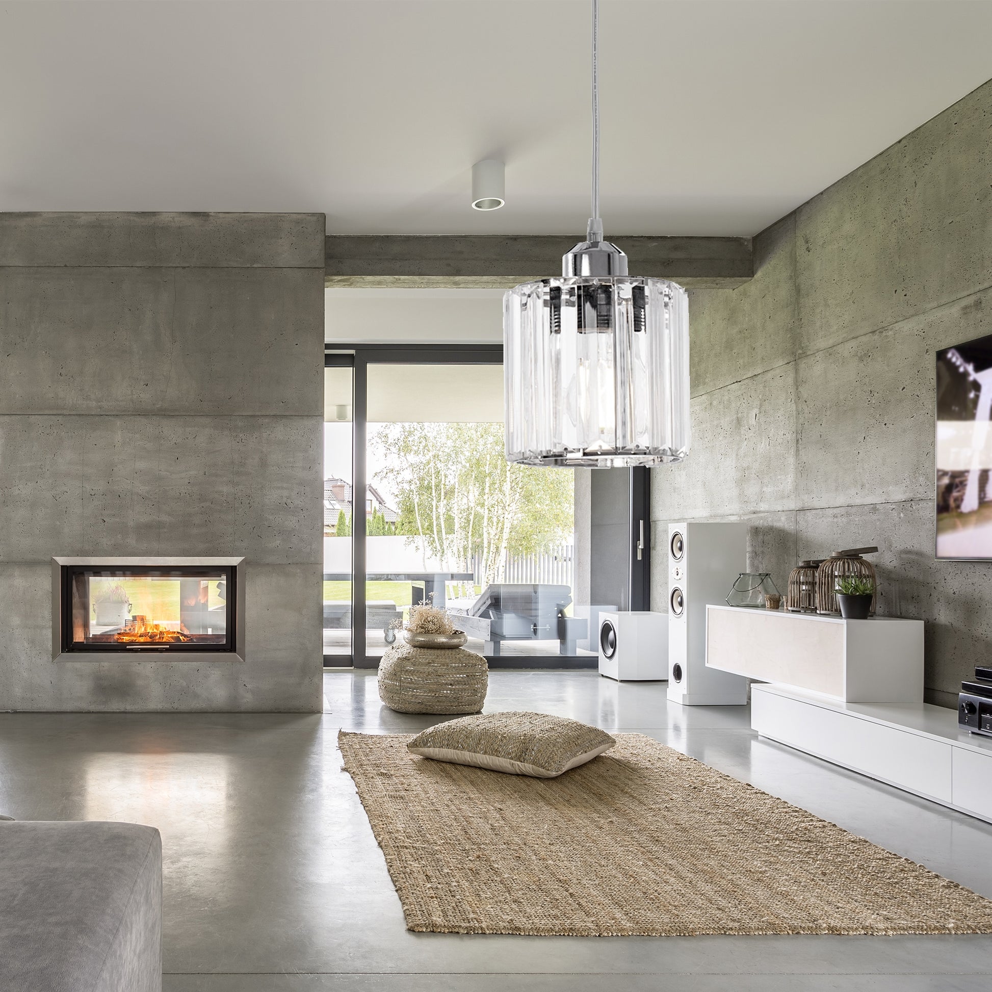 Lampa Sufitowa Kryształ APP508-1CP Srebrna  5