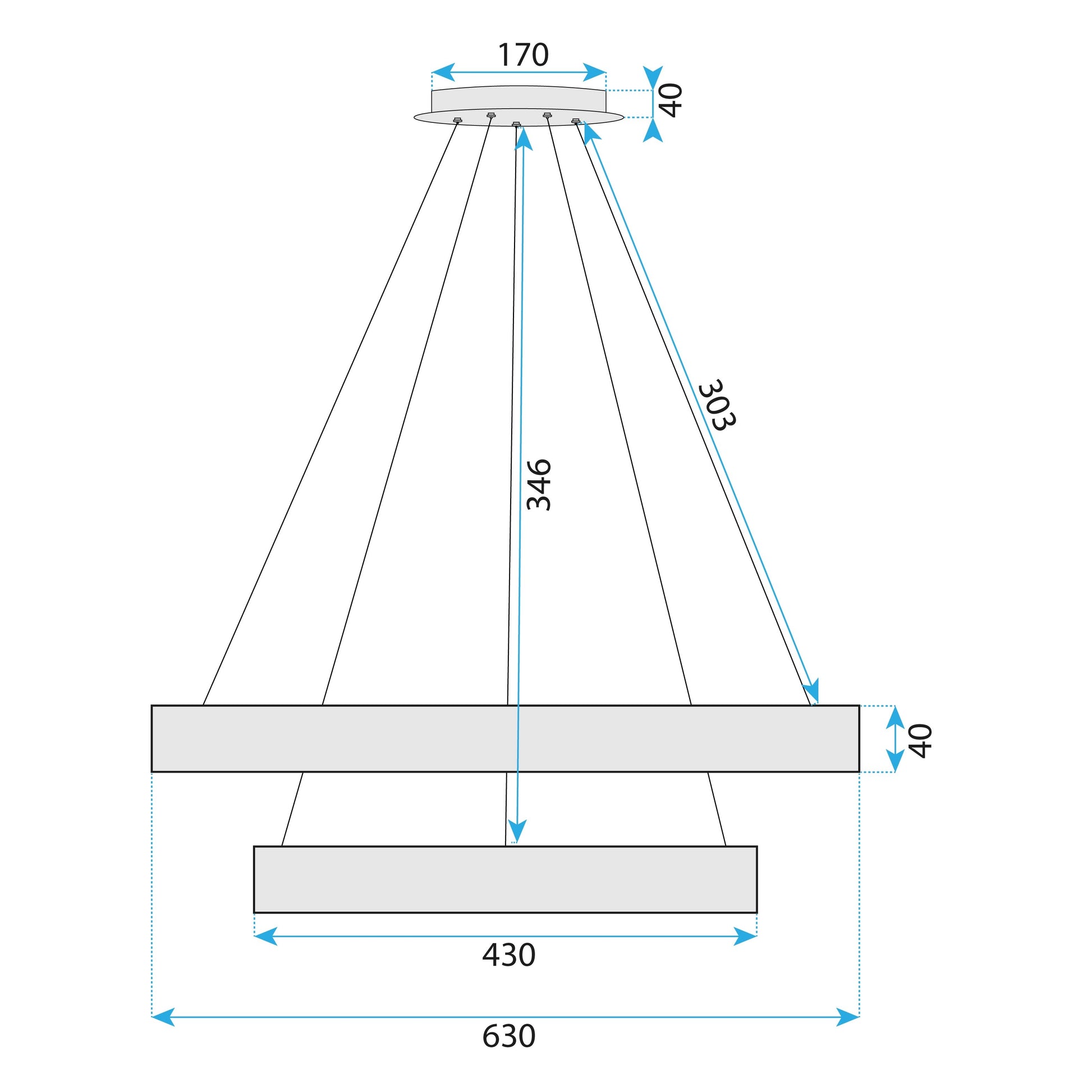 Lampa Wisząca Led G045-2cp Gold  6