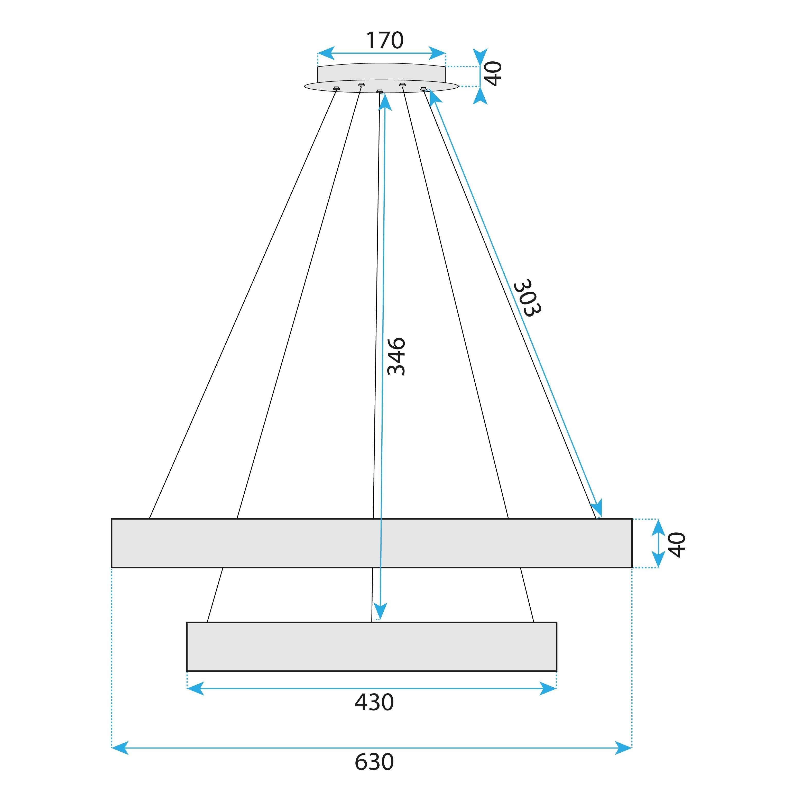 Lampa Wisząca Led G045-2cp Gold  6
