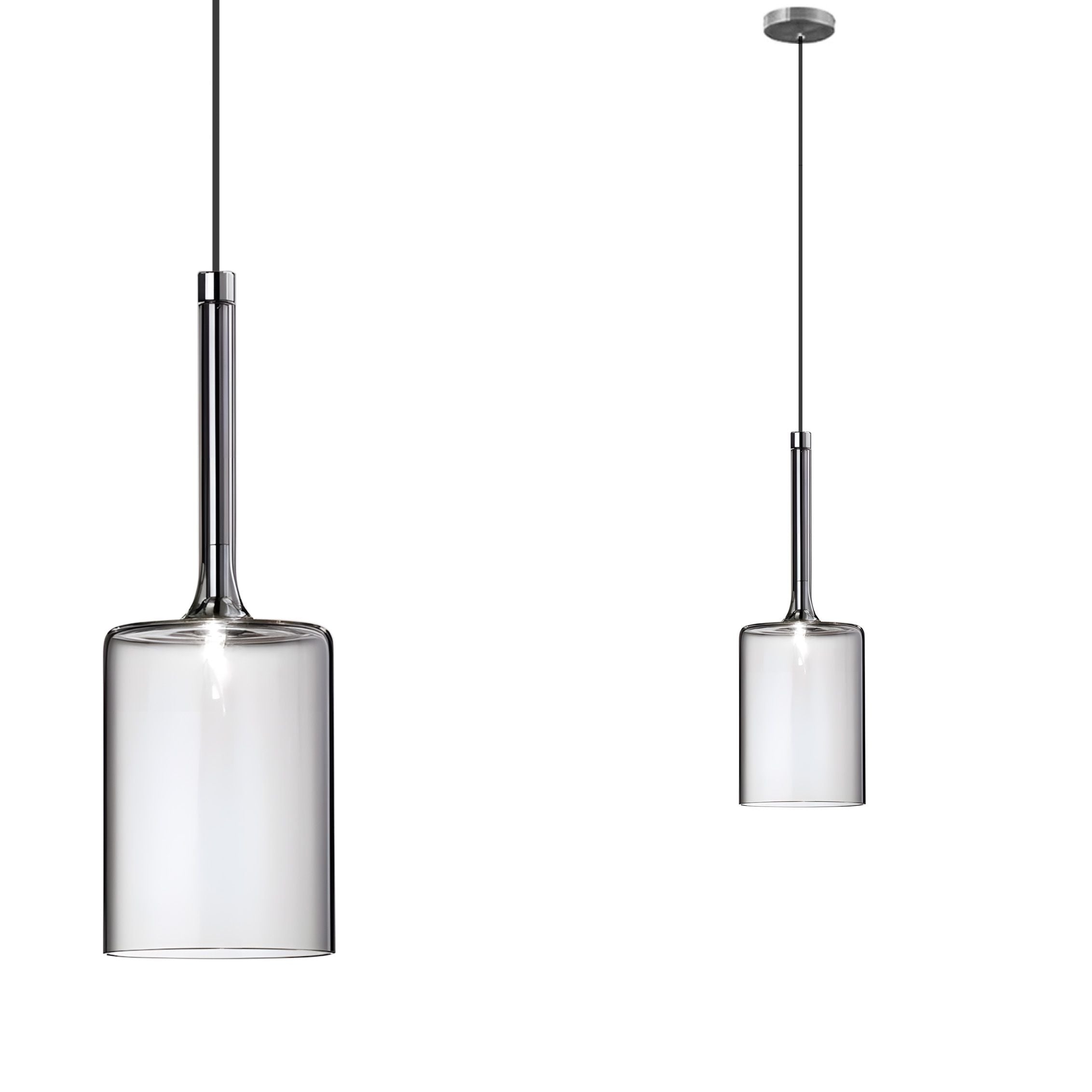 Lampa Sufitowa Wisząca Szklany Klosz APP1703-1CP Grey C  1